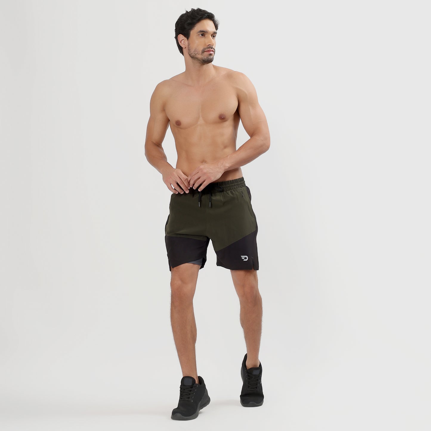 Colorblock 2 in one Compression Shorts