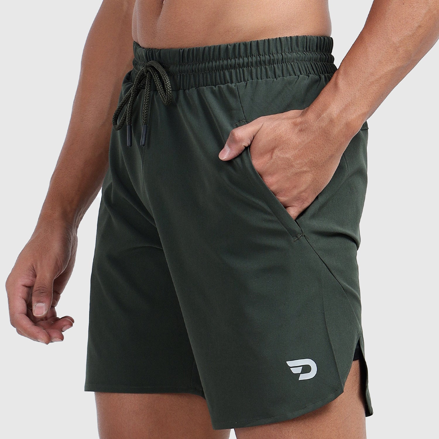 Denmonk's fashionable 2-IN-1 SHORTS core olive shorts for men will boost your level of gym fitness.