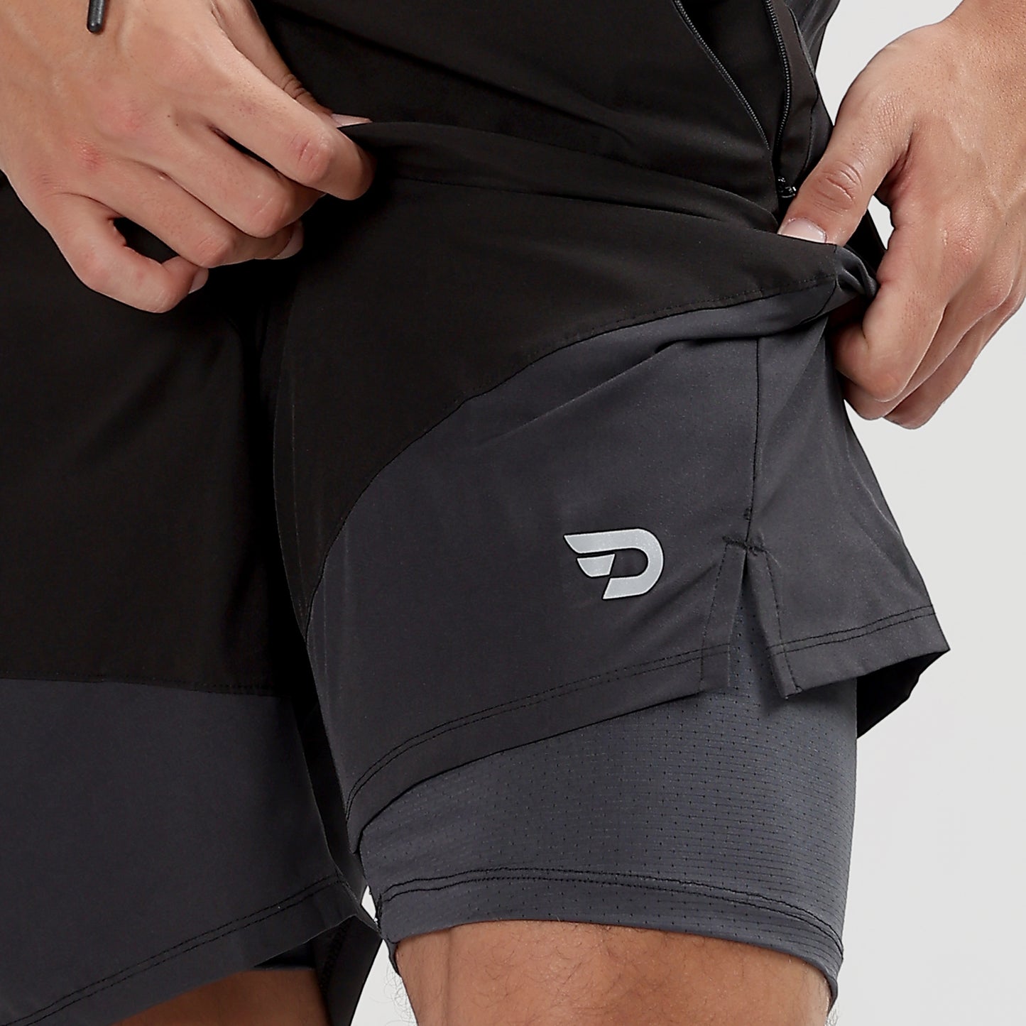 Colorblock 2 in one Compression Shorts