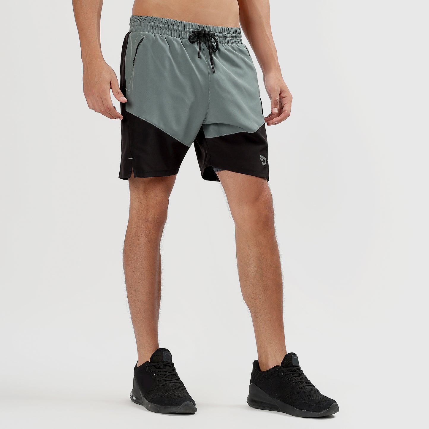 Colorblock 2 in one Compression Shorts