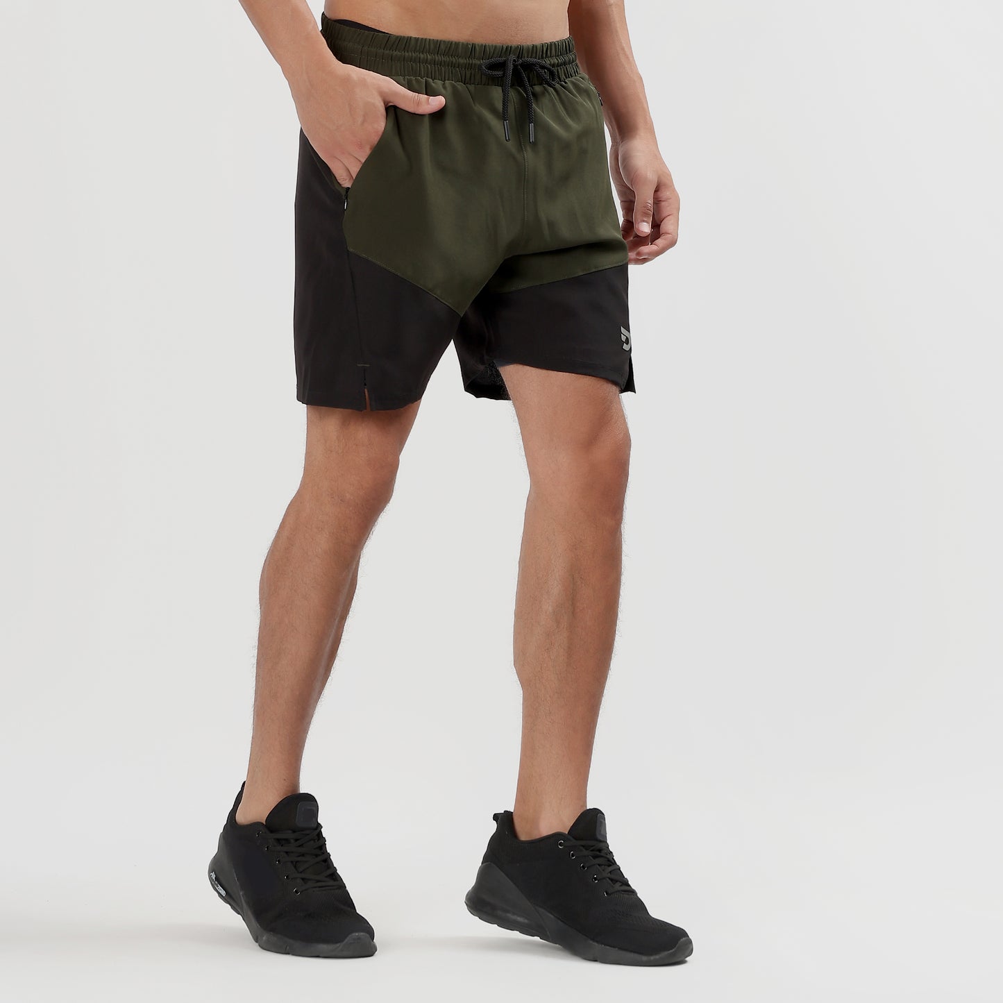 Colorblock 2 in one Compression Shorts