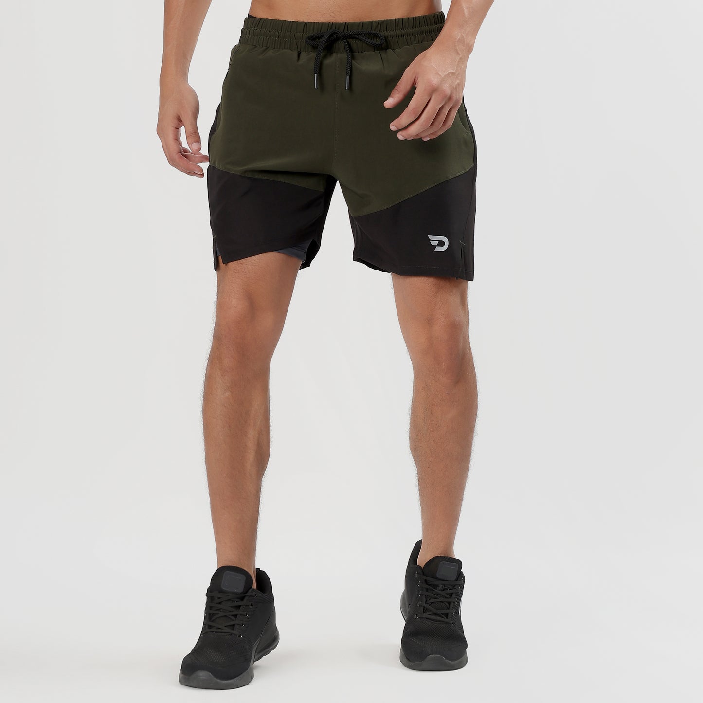 Colorblock 2 in one Compression Shorts