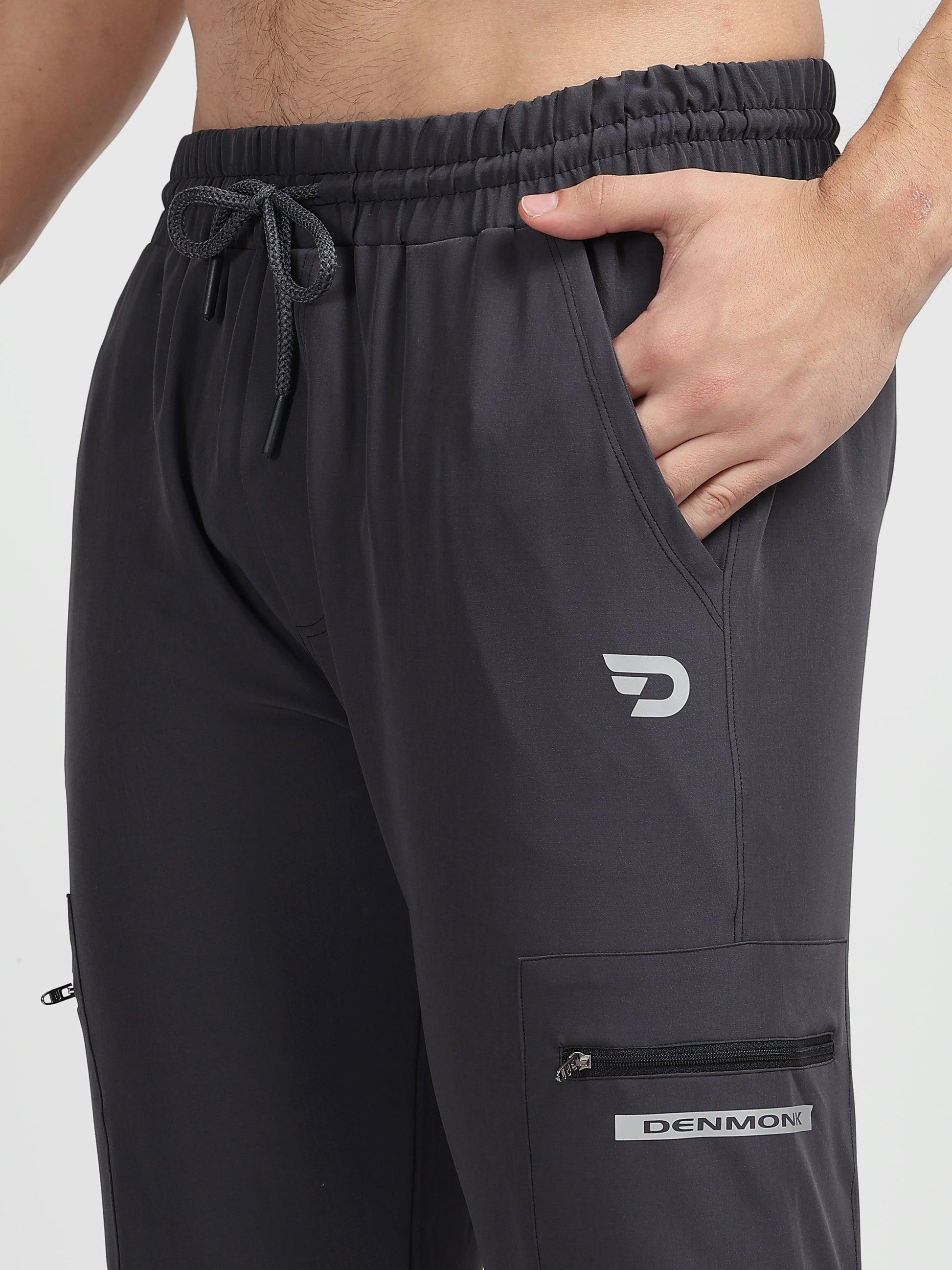 Denmonk: Elevate your look with these Trekcrago sharp charcoal Trackpant for mens.