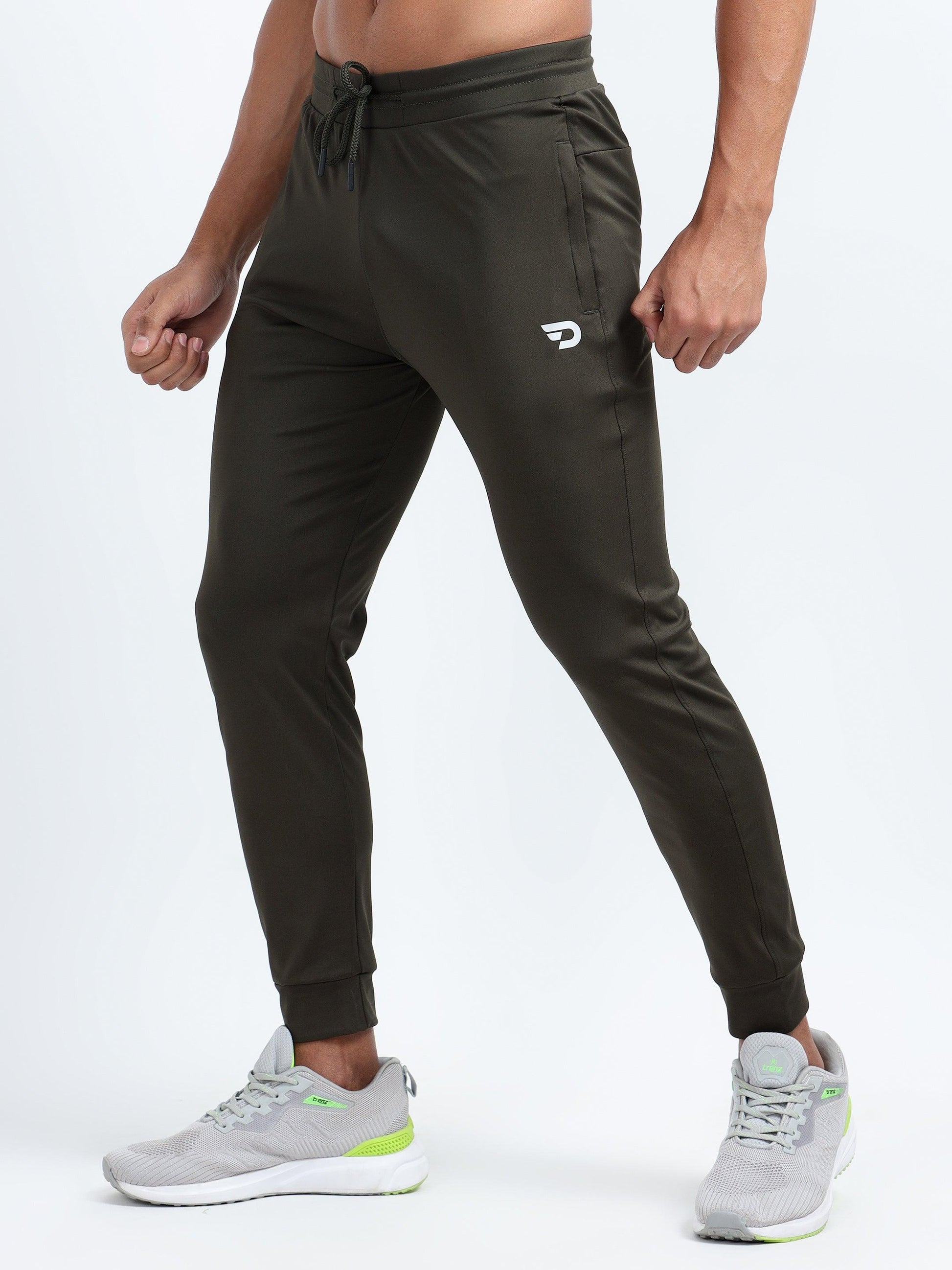 Denmonk: Elevate your look with these Power joggers sharp core olive joggers for mens.