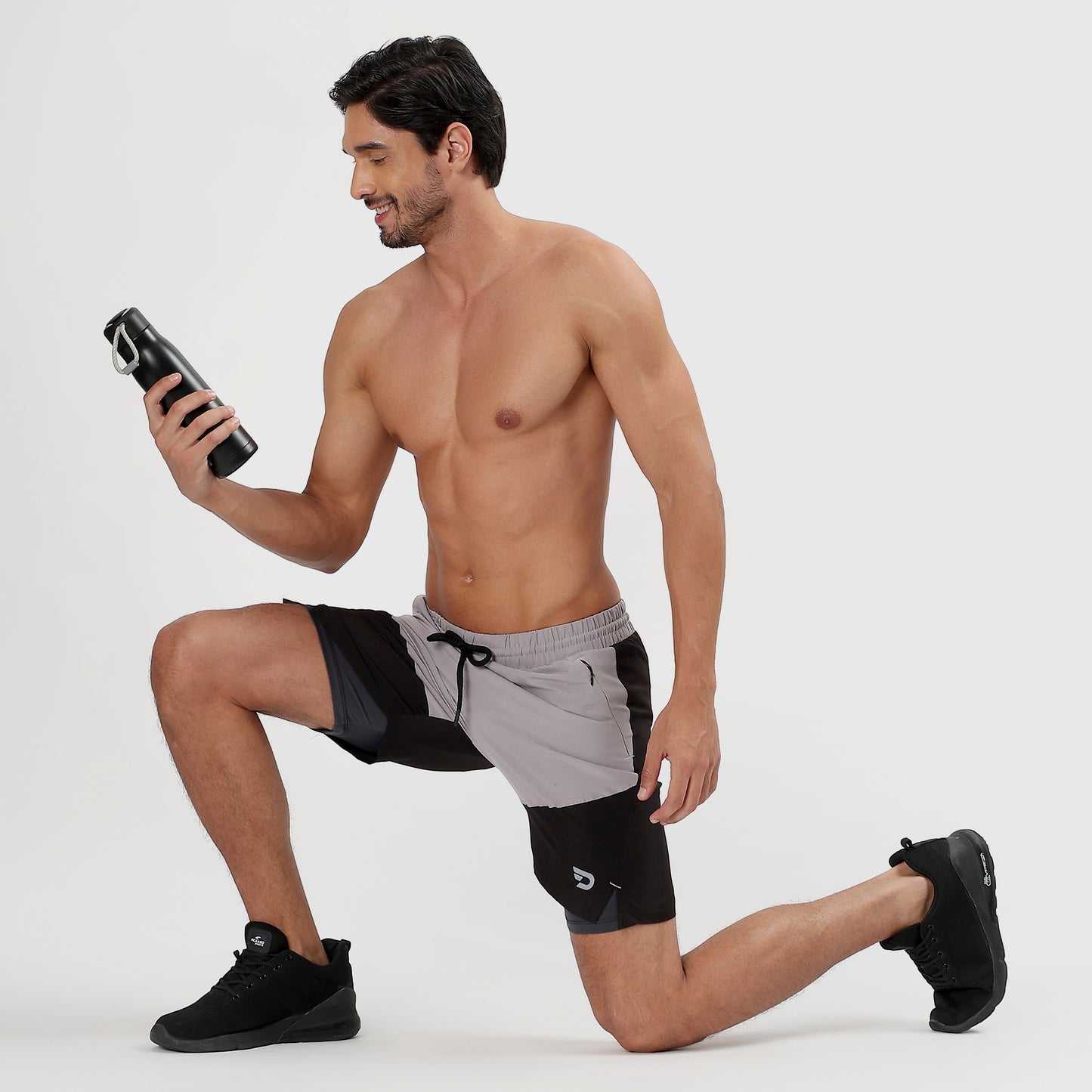 Colorblock 2 in one Compression Shorts