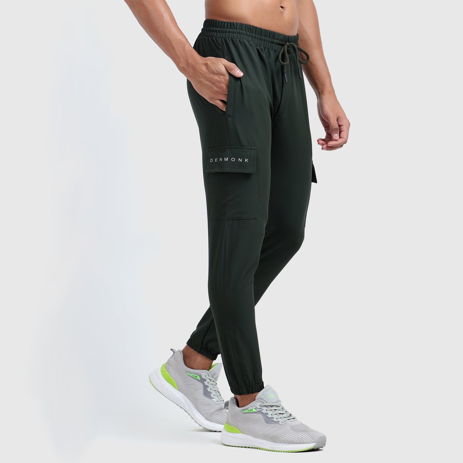 Denmonk: Elevate your look with these Cragopro sharp core olive Trackpant for mens.