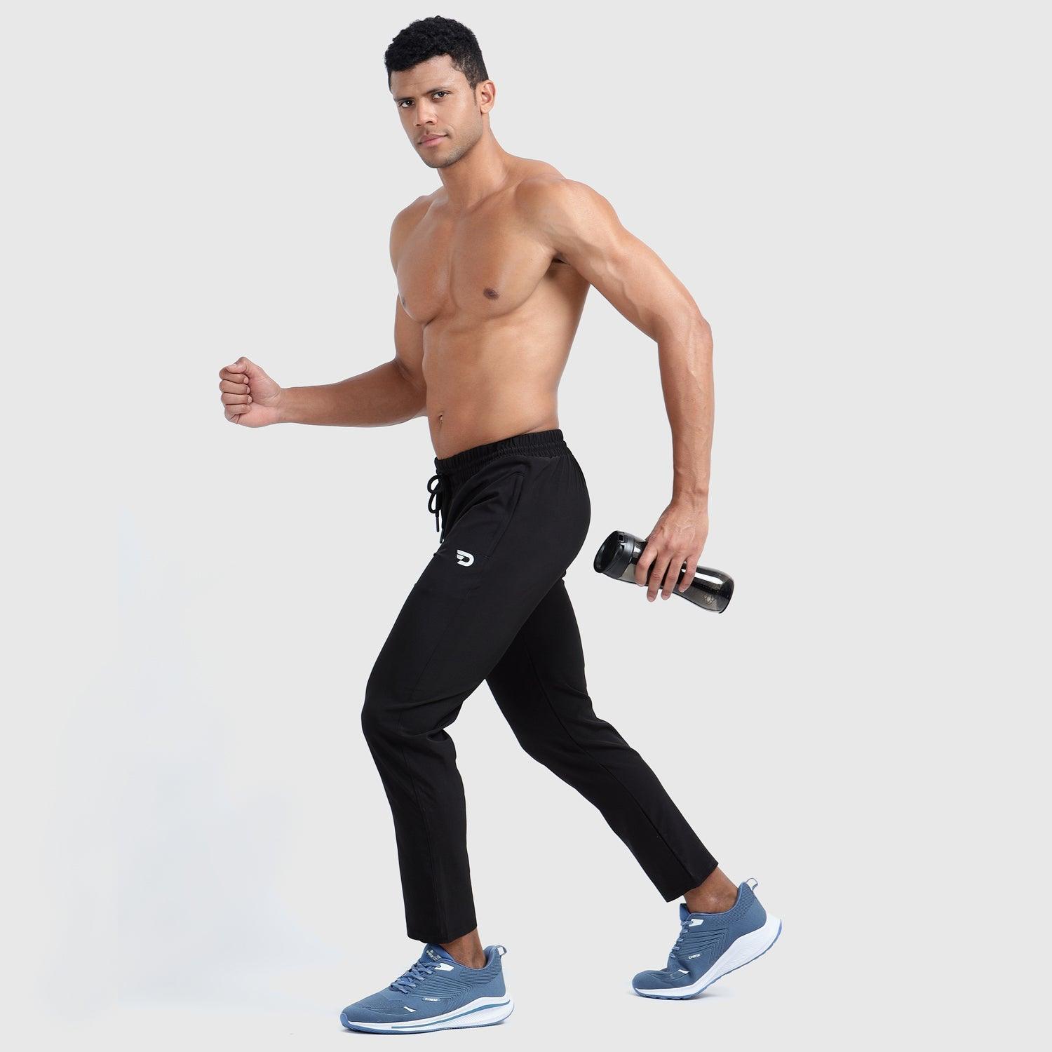 Denmonk: Elevate your look with these Stayactive sharp black Trackpant for mens.