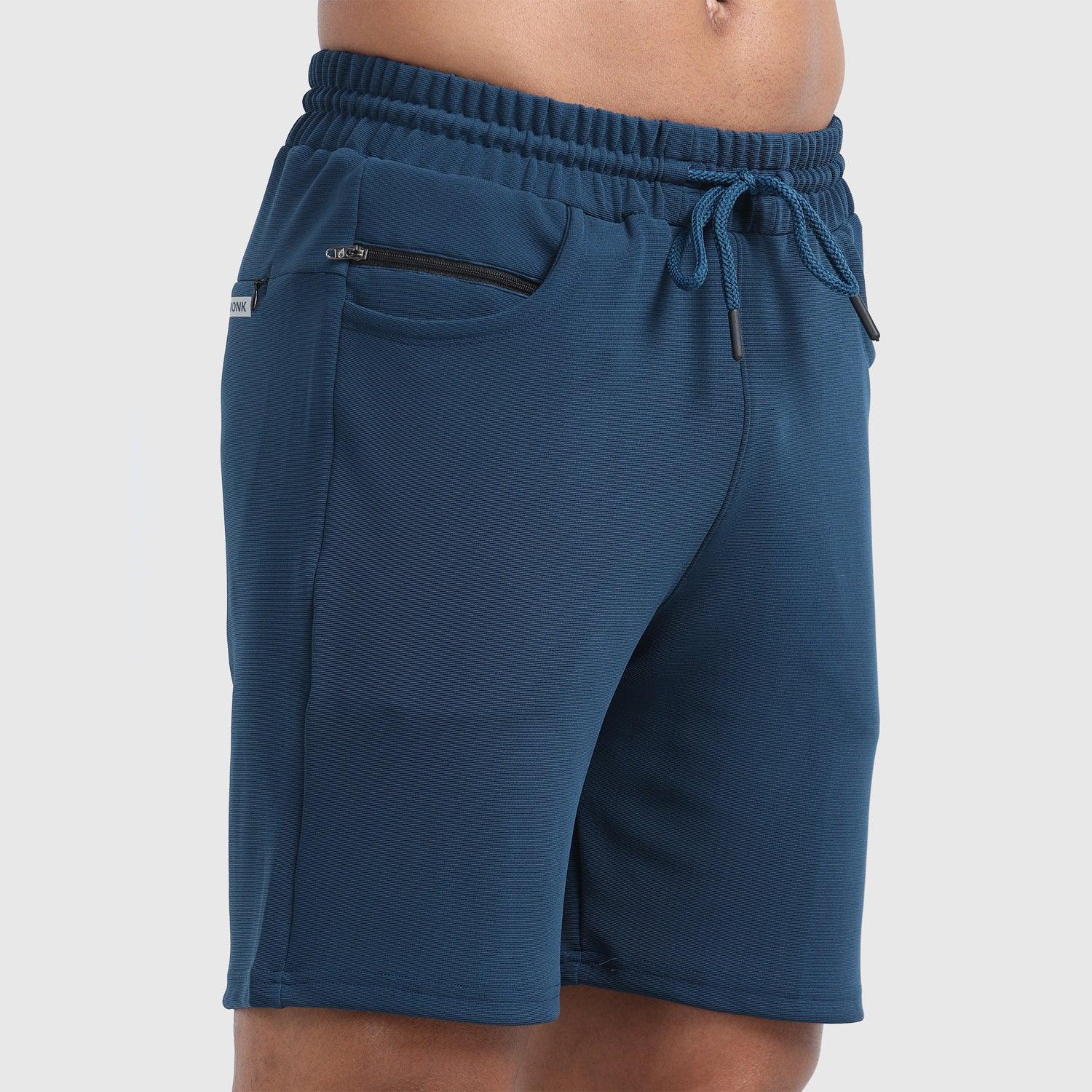 Denmonk's fashionable Retroglide Shorts regal blue shorts for men will boost your level of gym fitness.