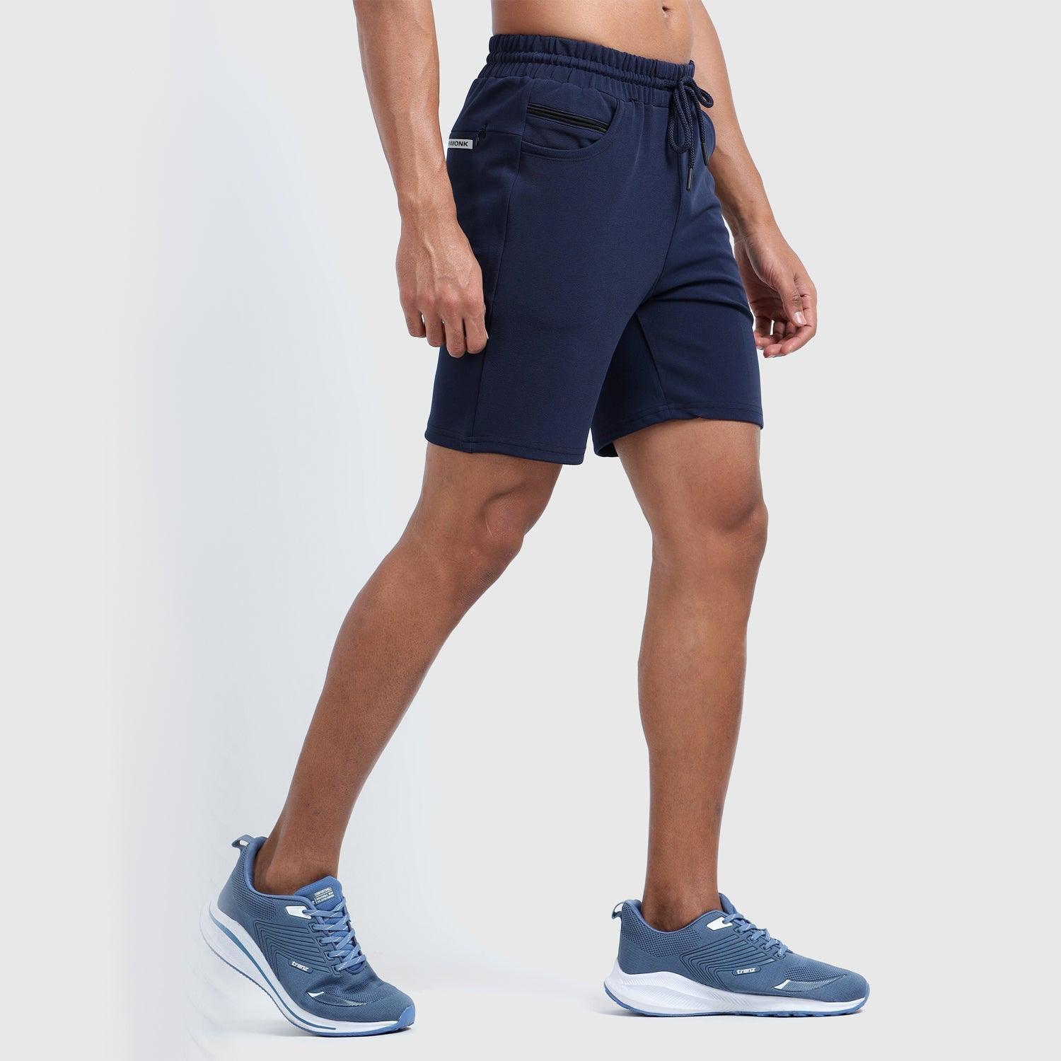 Denmonk's fashionable Retroglide Shorts midnight navy shorts for men will boost your level of gym fitness.