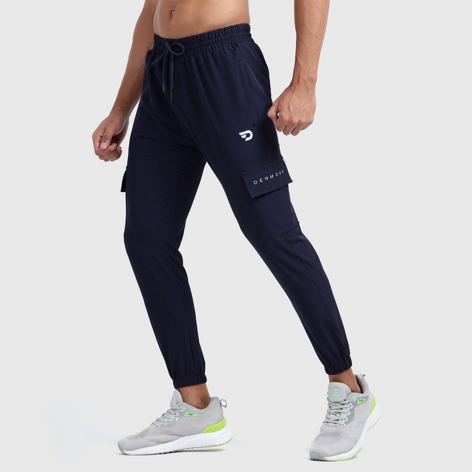 Denmonk: Elevate your look with these Cragopro sharp midnight navy Trackpant for mens.