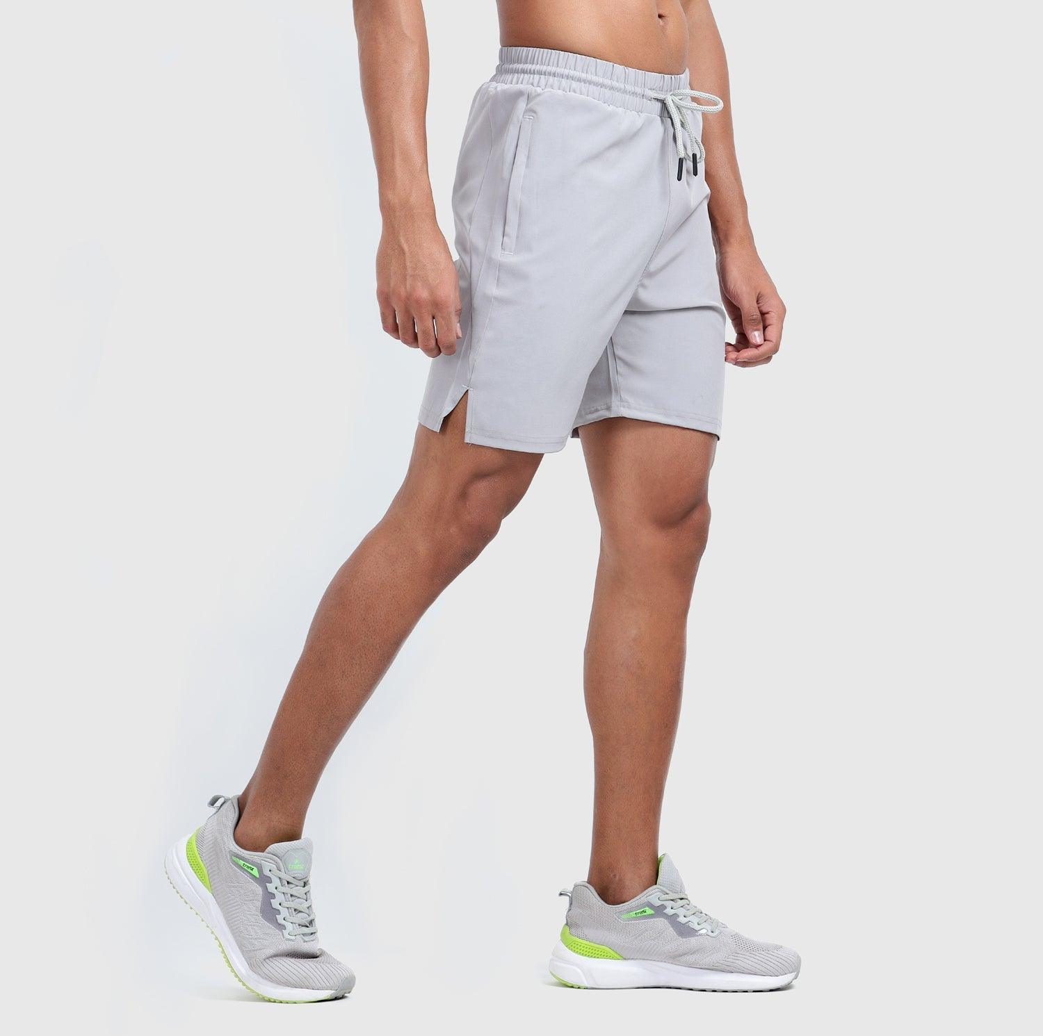 Denmonk's fashionable Coastline Comfort light grey shorts for men will boost your level of gym fitness.