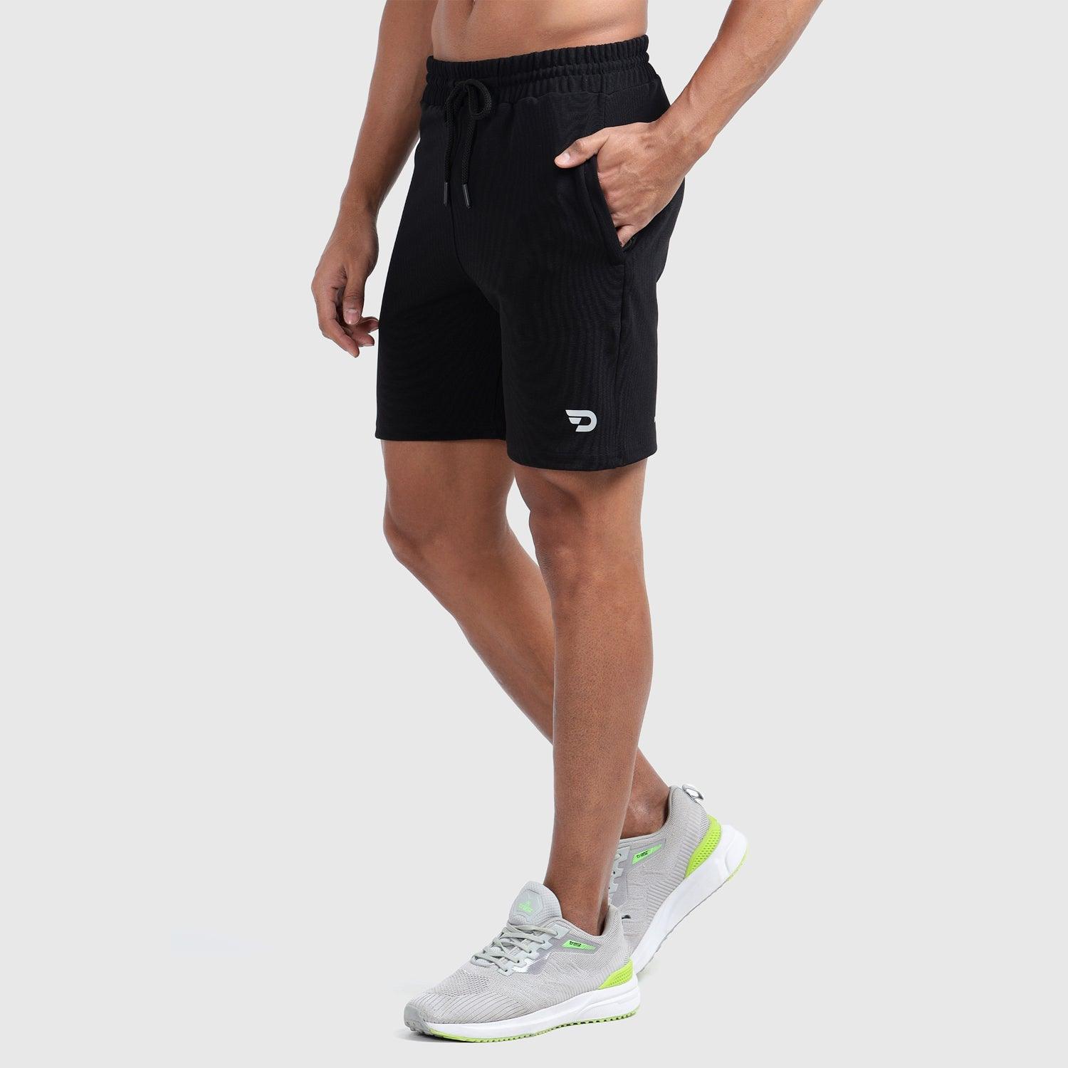 Denmonk's fashionable Trekready black shorts for men will boost your level of gym fitness.