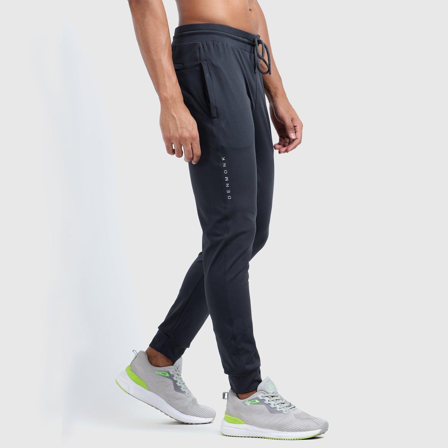 Denmonk: Elevate your look with these Power joggers sharp charcoal joggers for mens.