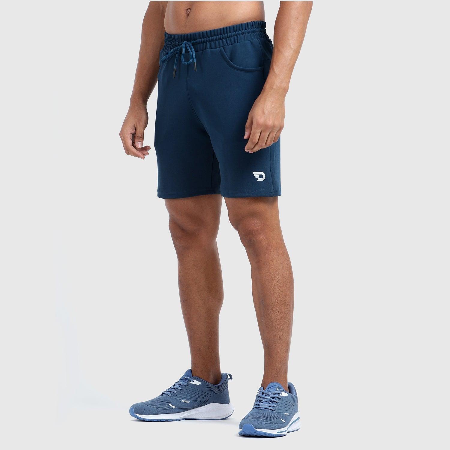 Denmonk's fashionable Retroglide Shorts regal blue shorts for men will boost your level of gym fitness.