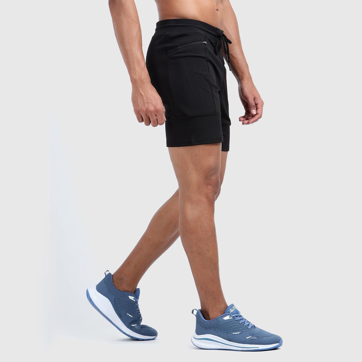 Denmonk's fashionable Power Shorts black shorts for men will boost your level of gym fitness.