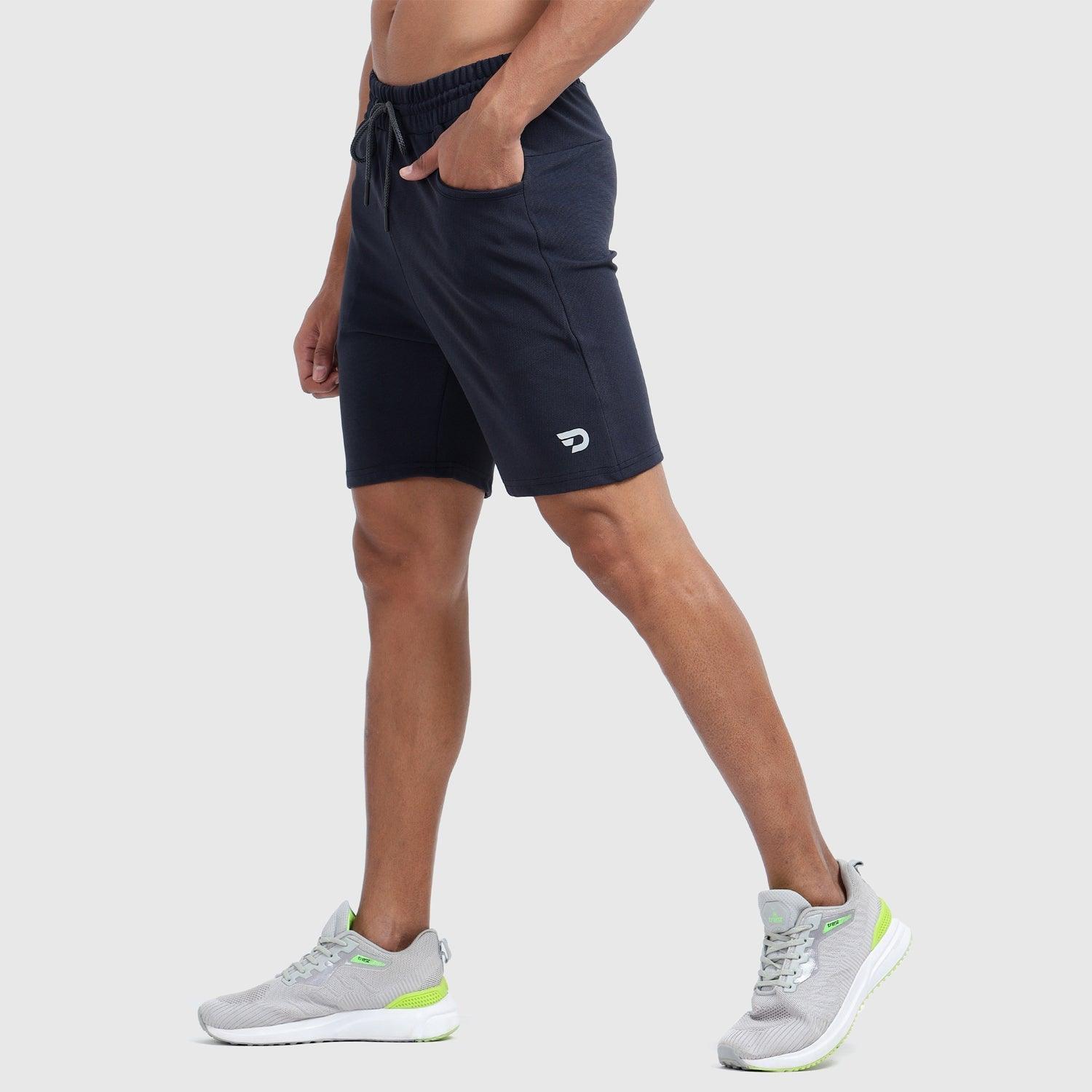 Denmonk's fashionable Retroglide Shorts charcoal shorts for men will boost your level of gym fitness.