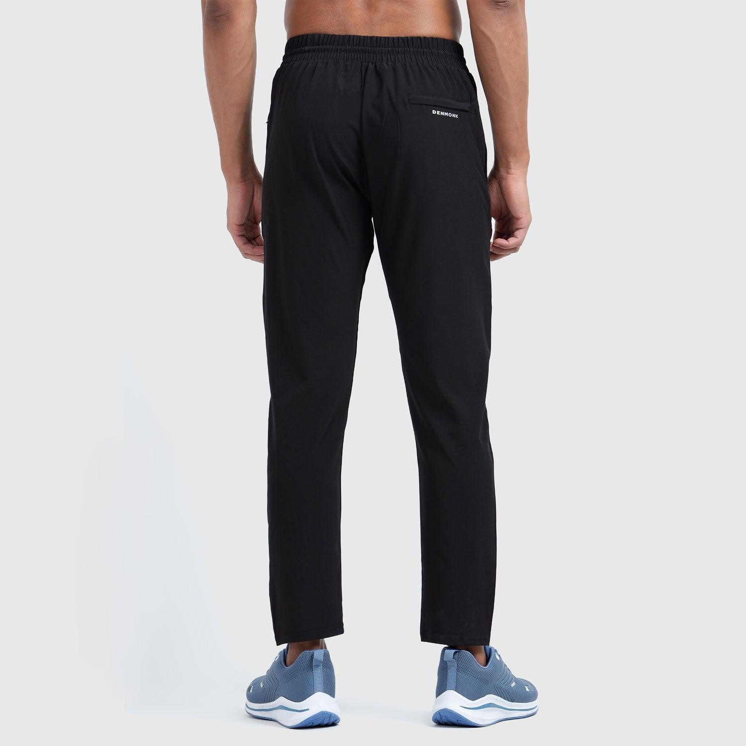 Denmonk: Elevate your look with these Stayactive sharp black Trackpant for mens.