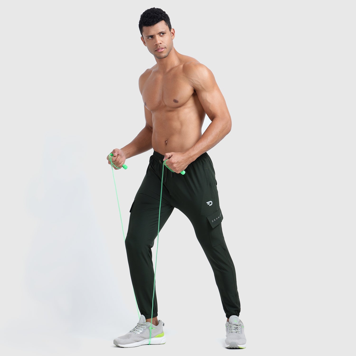 Denmonk: Elevate your look with these Cragopro sharp core olive Trackpant for mens.