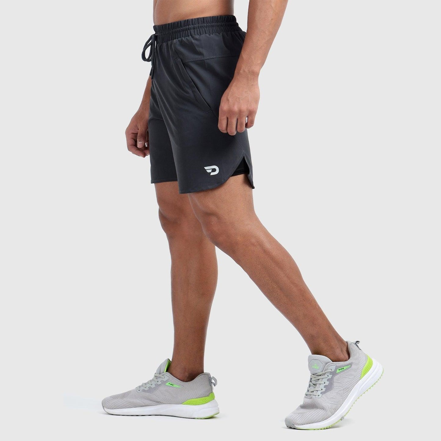 Denmonk's fashionable 2-IN-1 SHORTS charcoal shorts for men will boost your level of gym fitness.