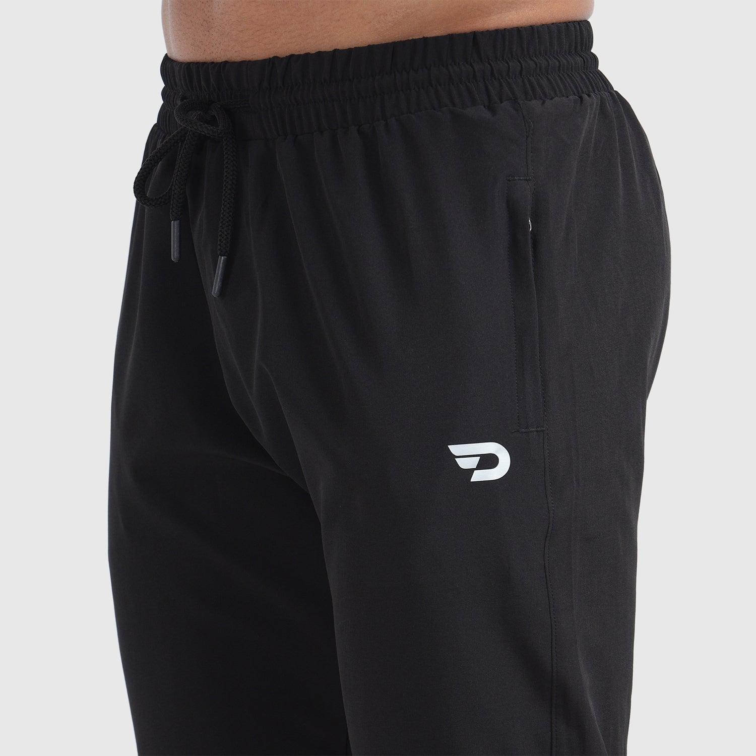 Denmonk: Elevate your look with these Stayactive sharp black Trackpant for mens.