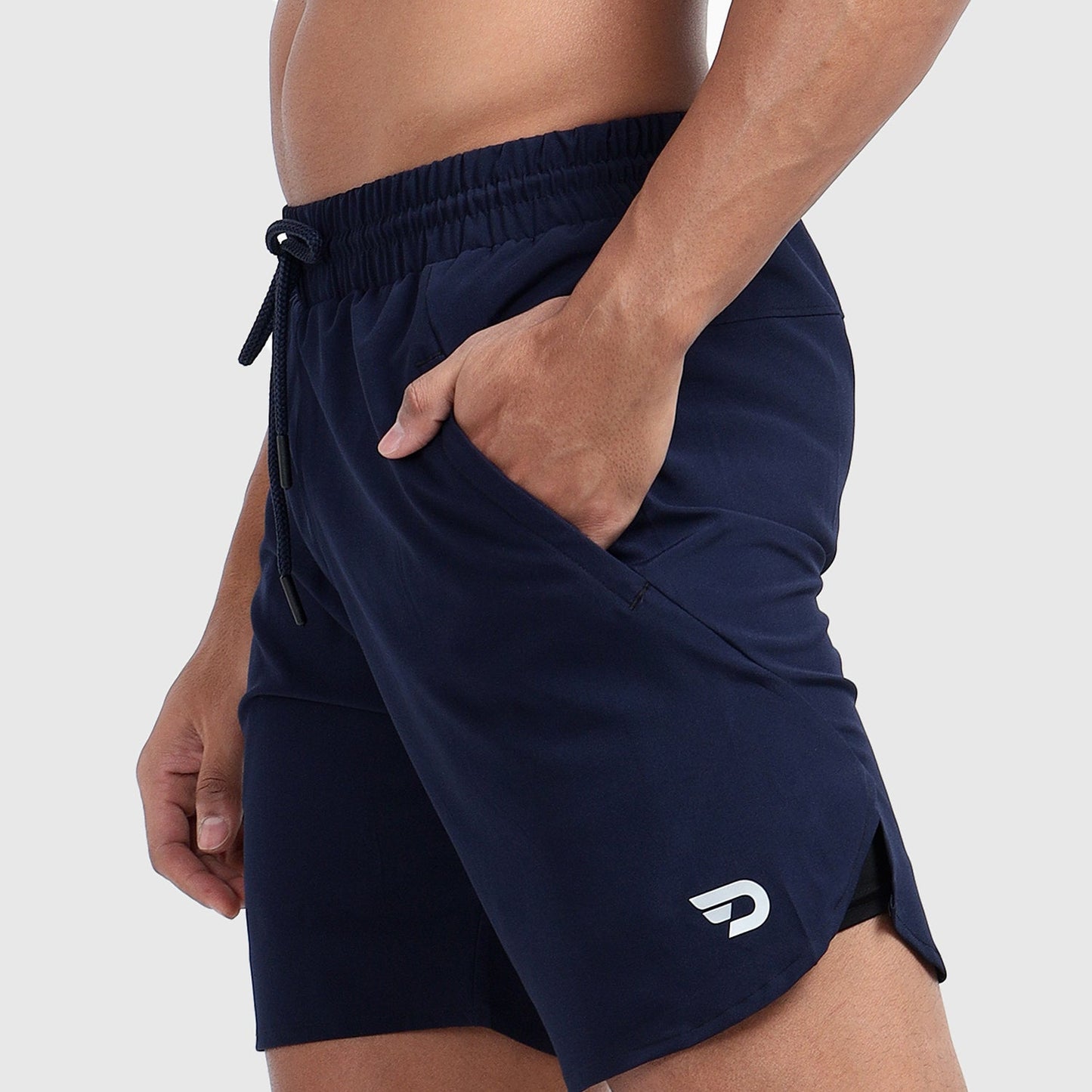 Denmonk's fashionable 2-IN-1 SHORTS midnight navy shorts for men will boost your level of gym fitness.