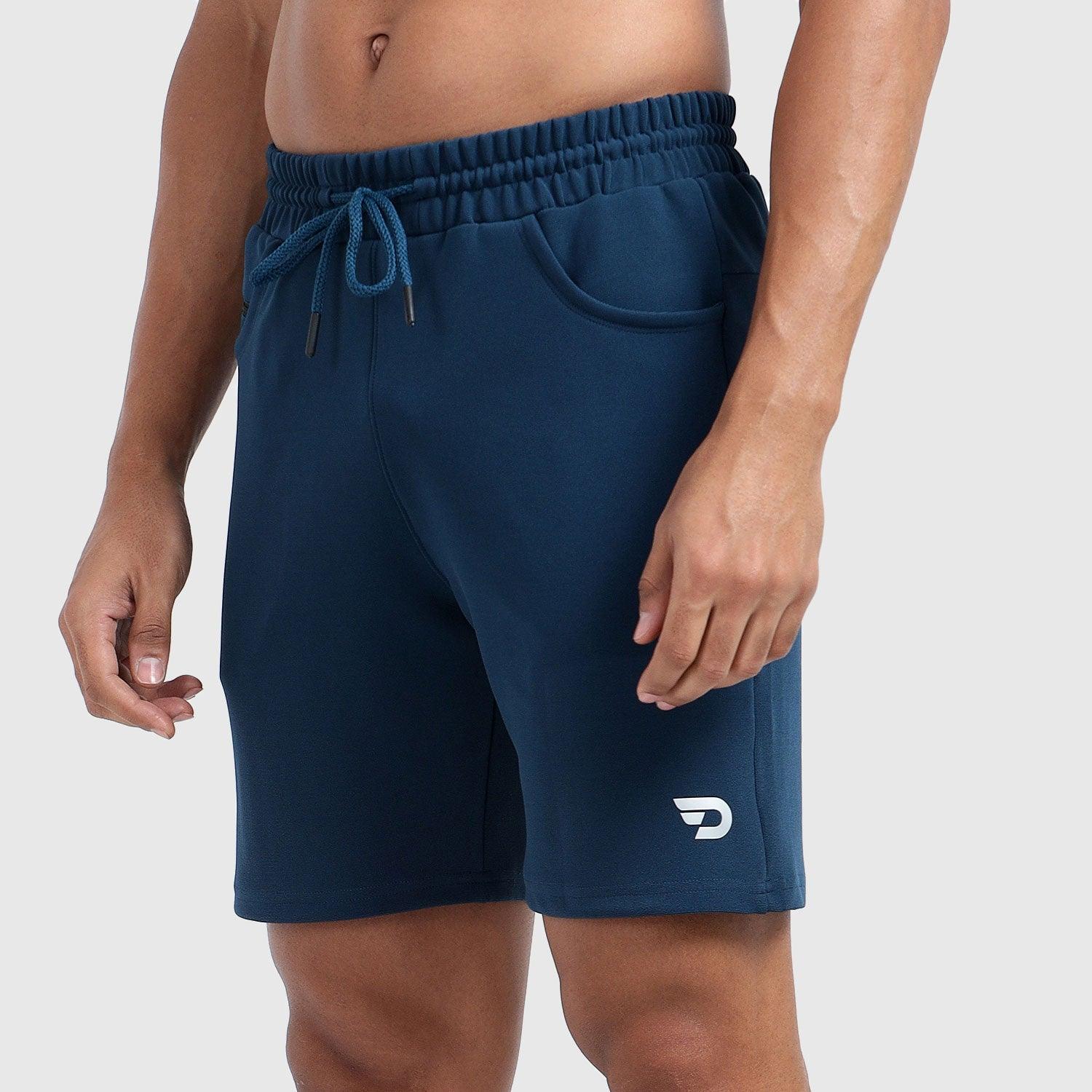 Denmonk's fashionable Retroglide Shorts regal blue shorts for men will boost your level of gym fitness.