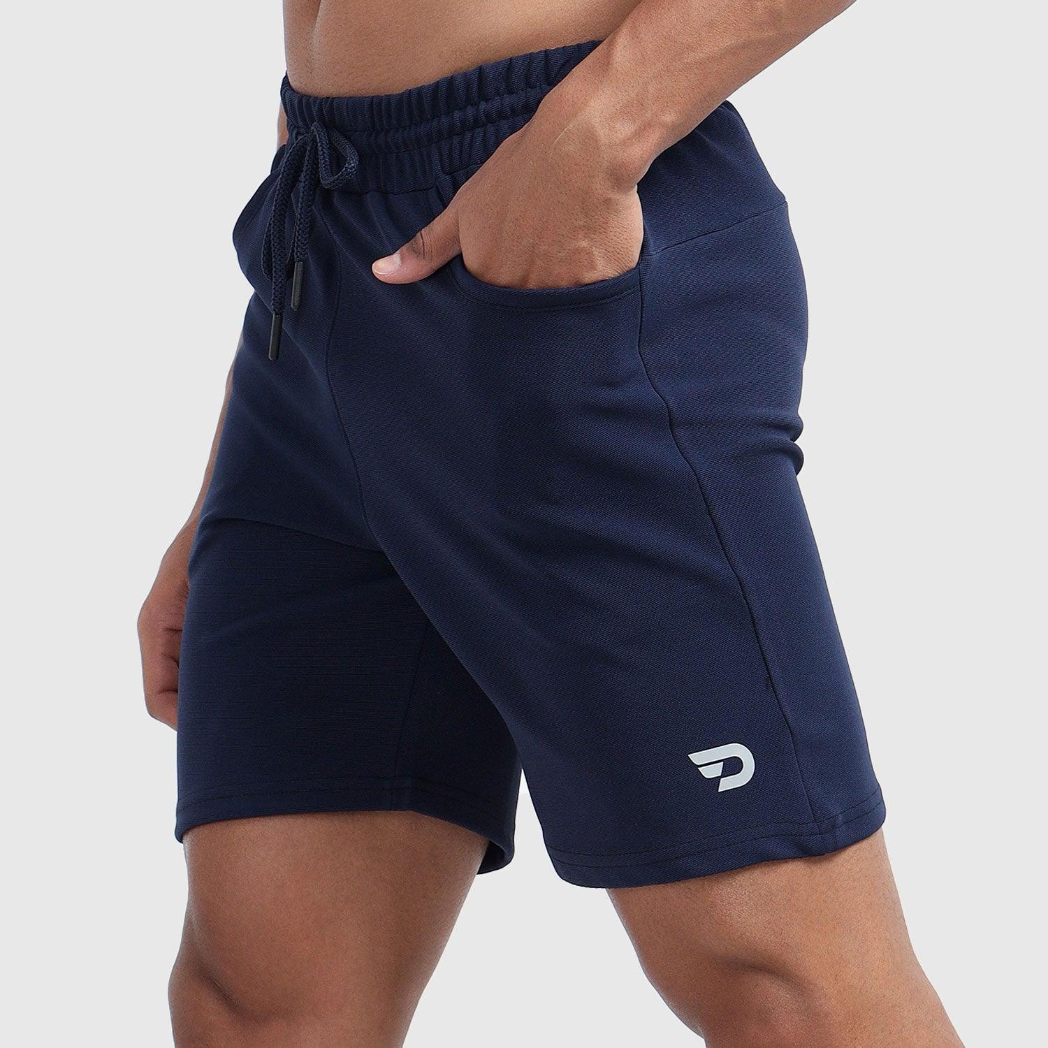 Denmonk's fashionable Retroglide Shorts midnight navy shorts for men will boost your level of gym fitness.