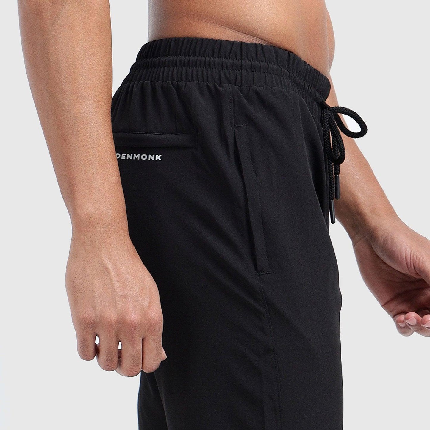 Denmonk: Elevate your look with these Stayactive sharp black Trackpant for mens.