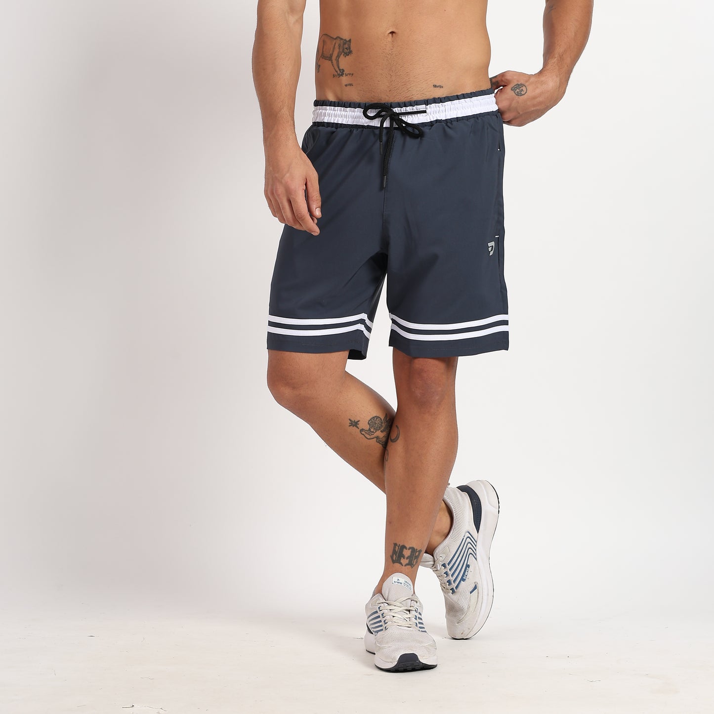 White Stripe Shorts