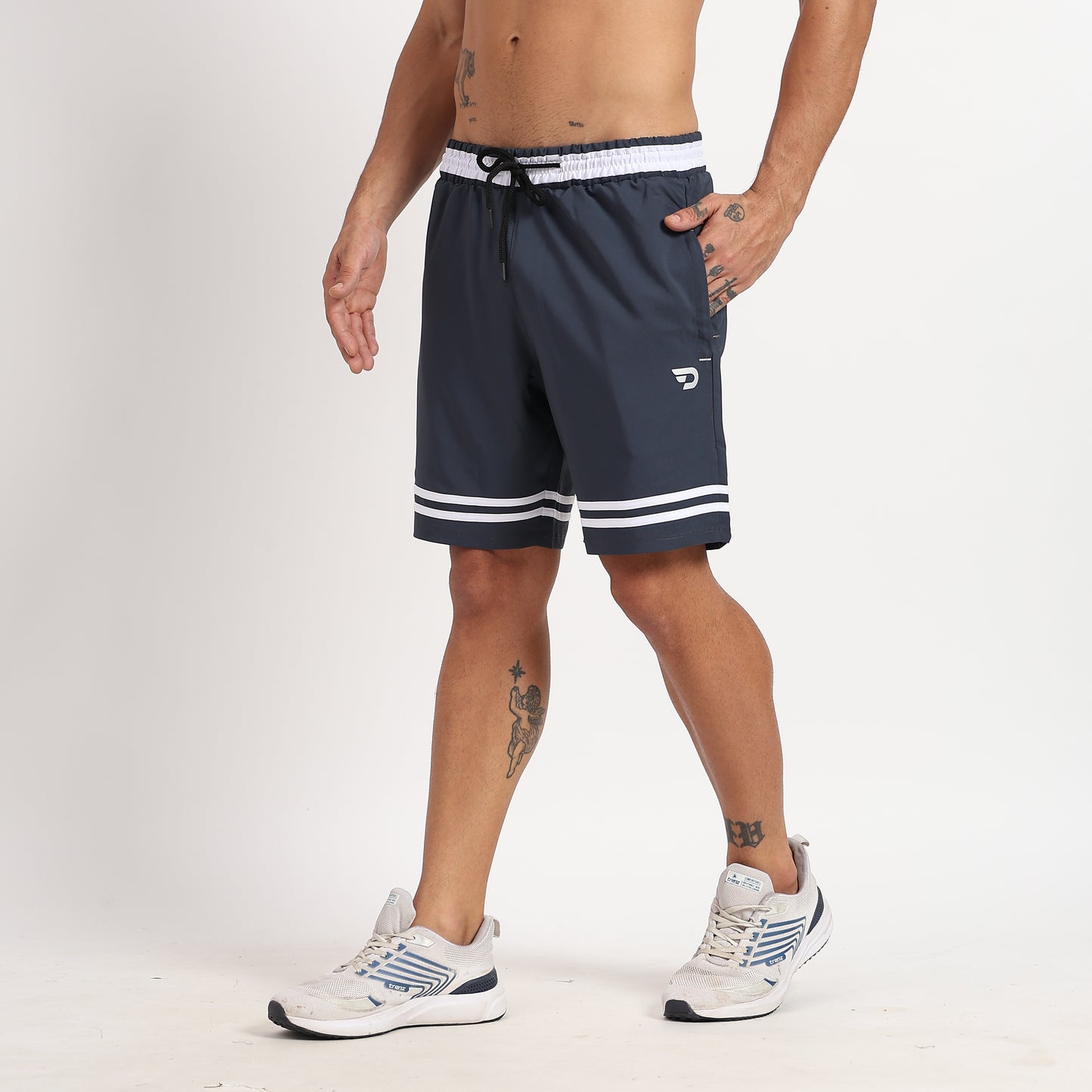 White Stripe Shorts
