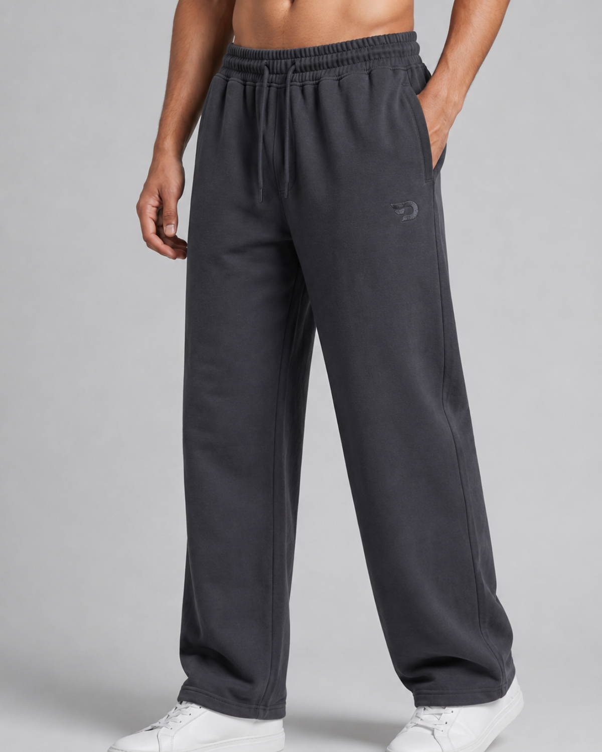 Denmonk Men's 100% Cotton Straight Fit Track Pants