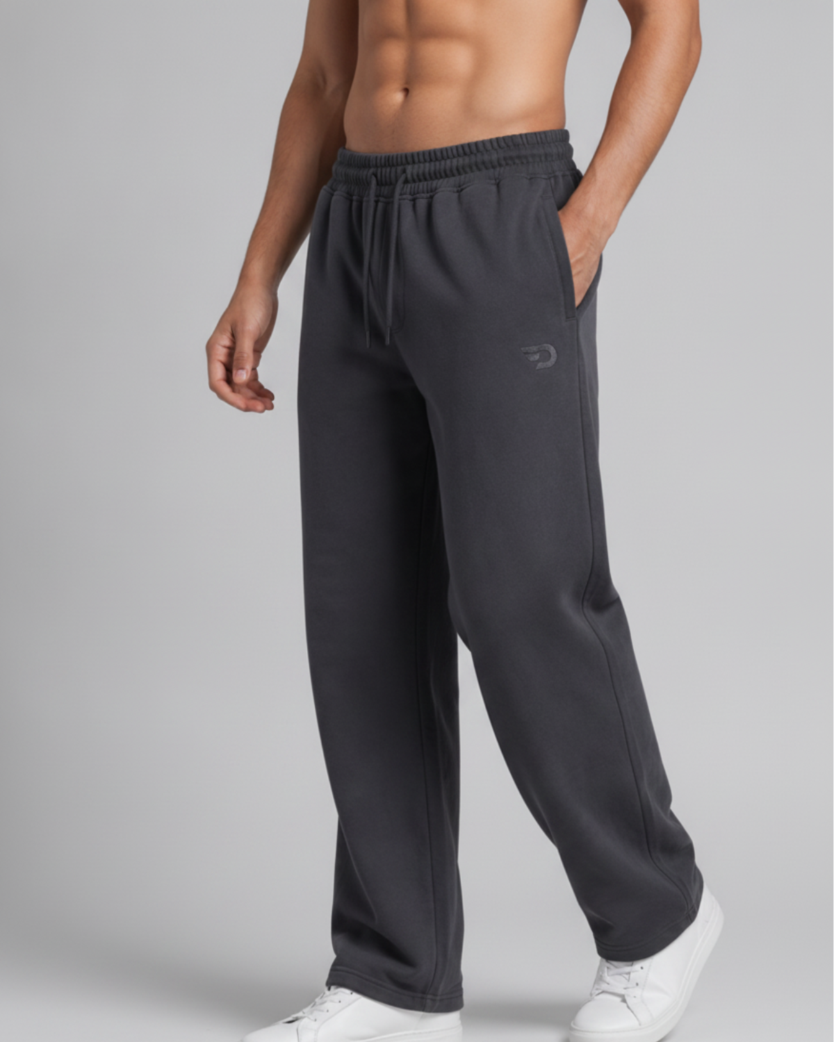 Denmonk Men's 100% Cotton Straight Fit Track Pants