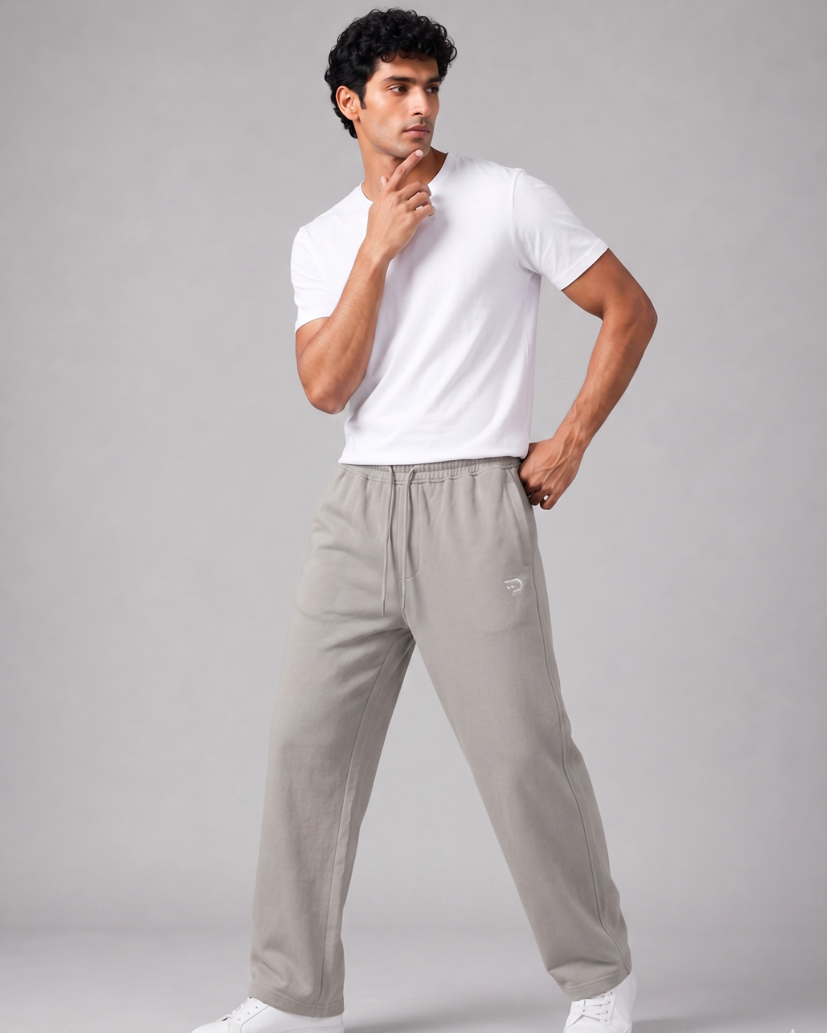 Denmonk Men's 100% Cotton Straight Fit Track Pants