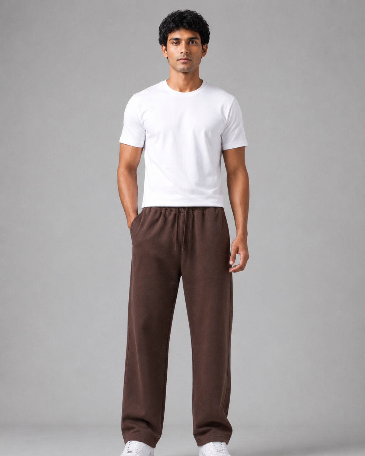 Denmonk Men's 100% Cotton Straight Fit Track Pants