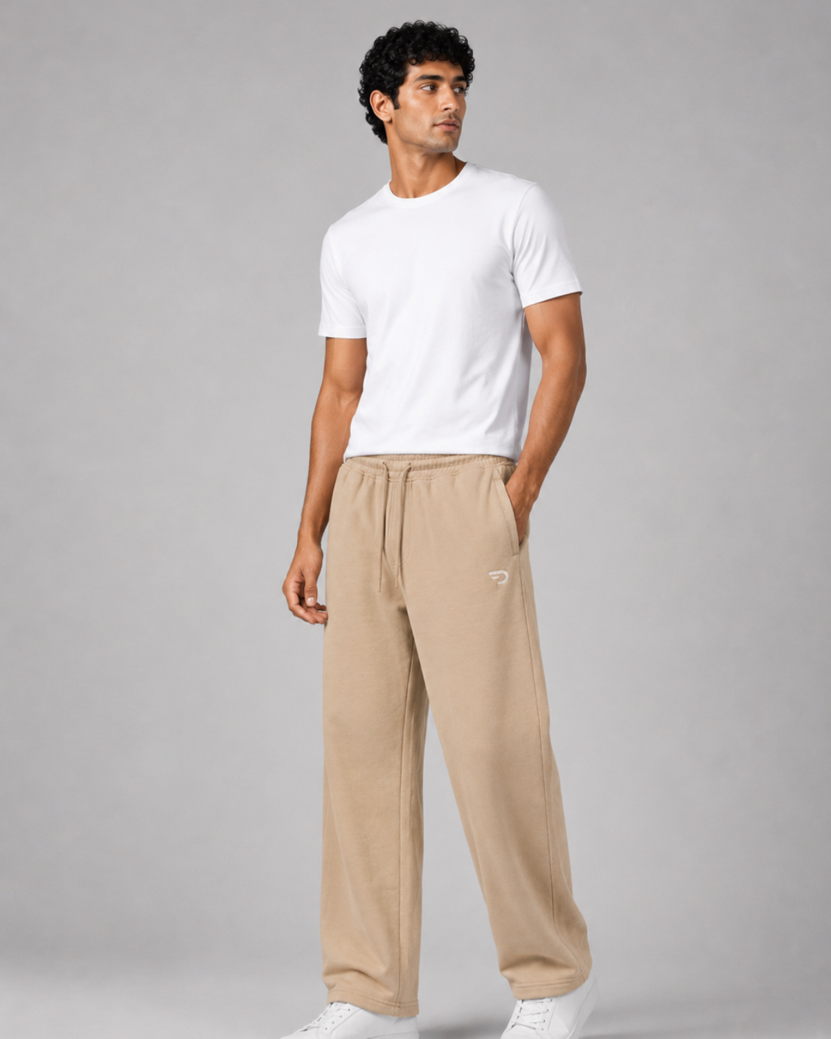 Denmonk Men's 100% Cotton Straight Fit Track Pants