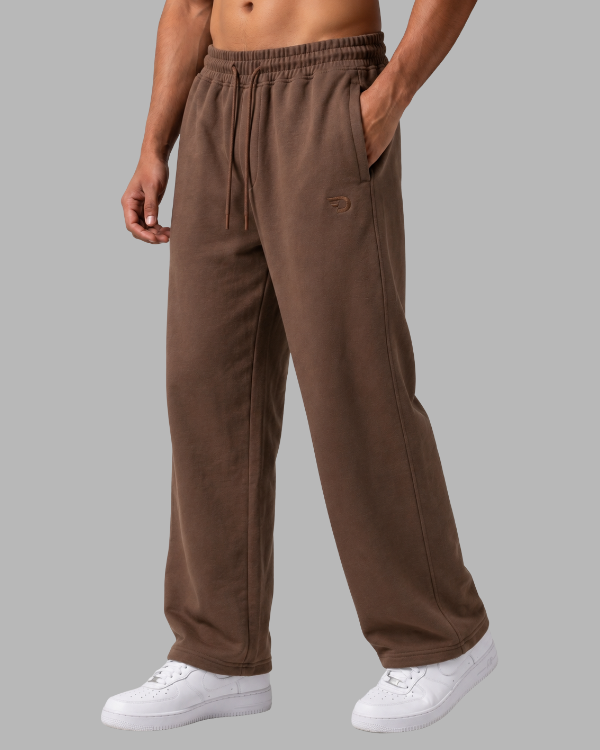 Denmonk Men's 100% Cotton Straight Fit Track Pants