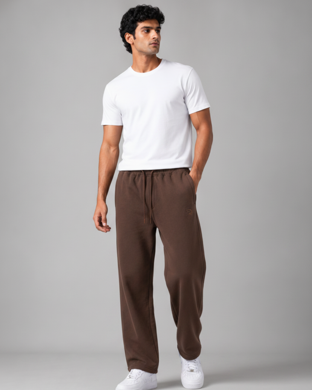 Denmonk Men's 100% Cotton Straight Fit Track Pants