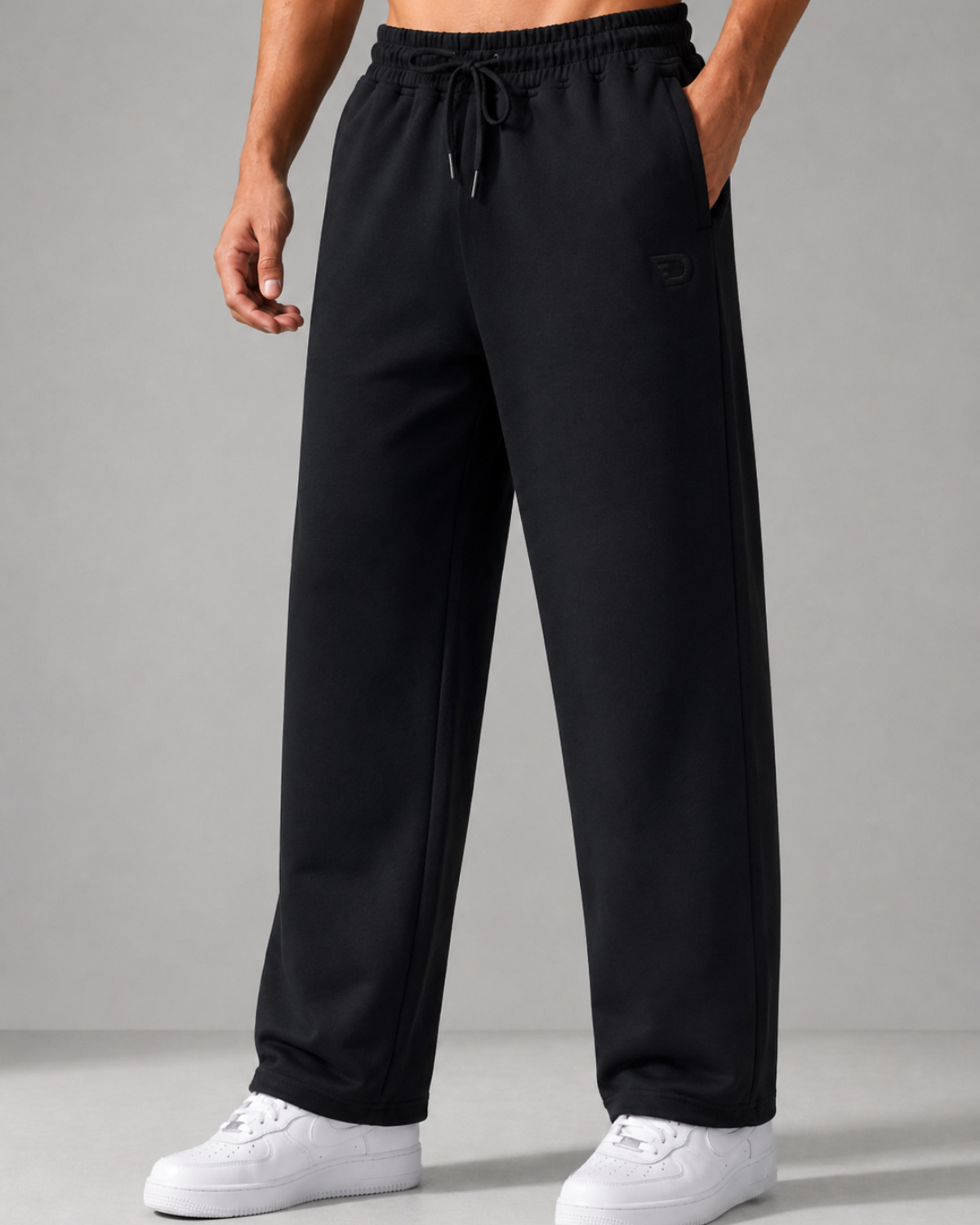 Denmonk Men's 100% Cotton Straight Fit Track Pants