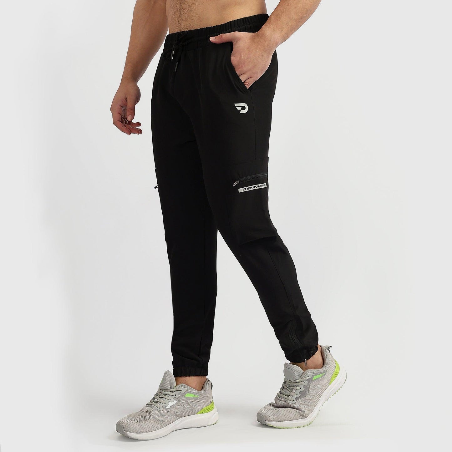 Denmonk: Elevate your look with these Trekcrago sharp black Trackpant for mens.