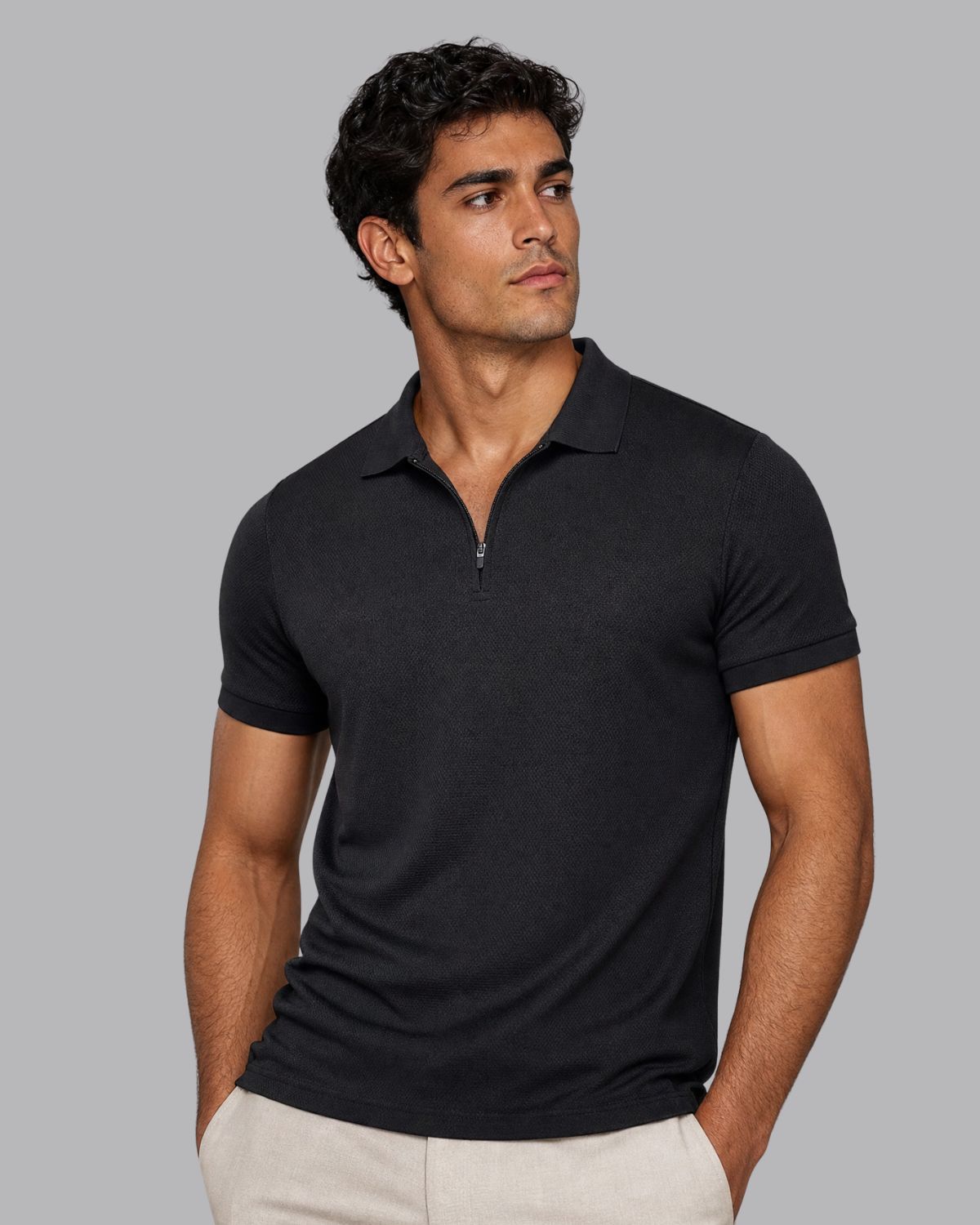 Men's Signature Half Zip Polo T-Shirt