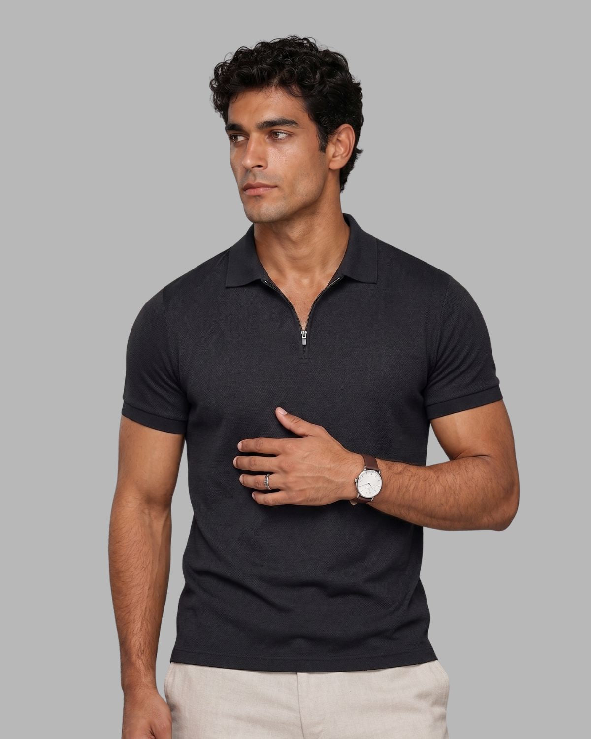 Men's Signature Half Zip Polo T-Shirt