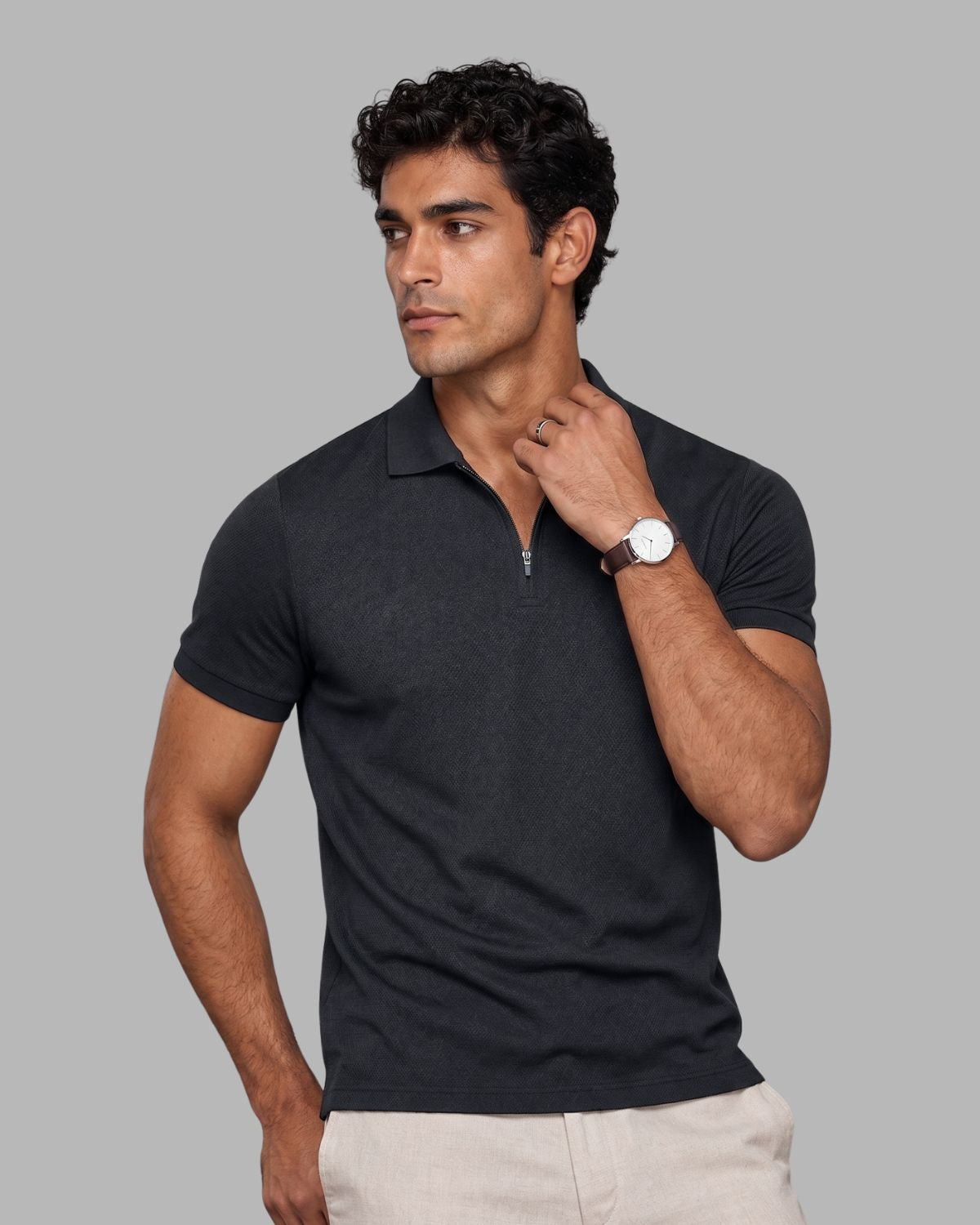 Men's Signature Half Zip Polo T-Shirt