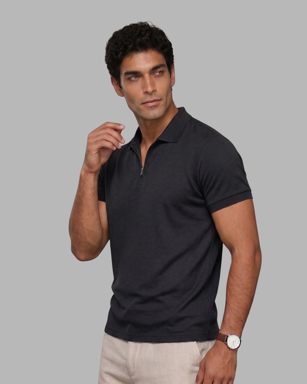 Men's Signature Half Zip Polo T-Shirt