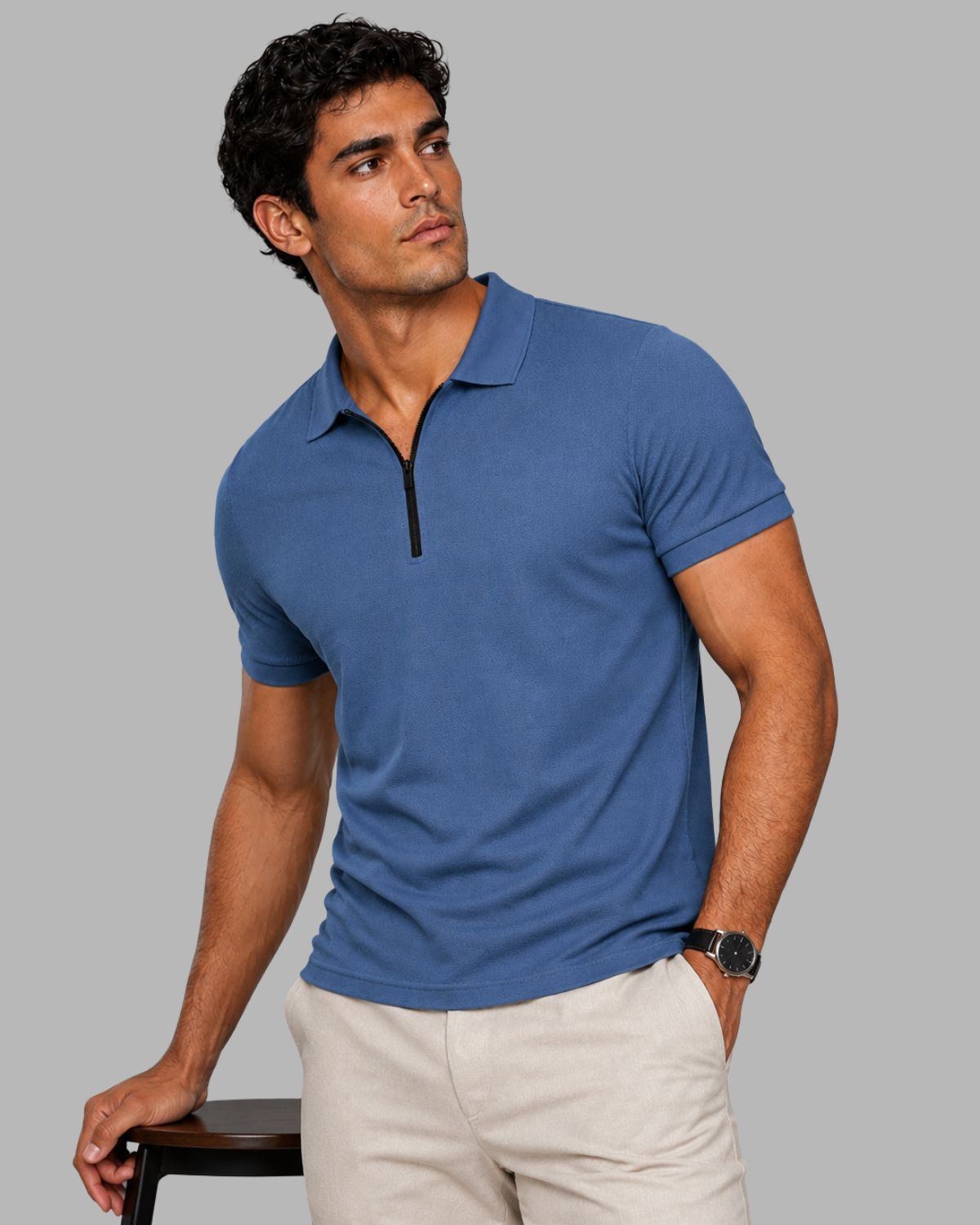 Men's Signature Half Zip Polo T-Shirt