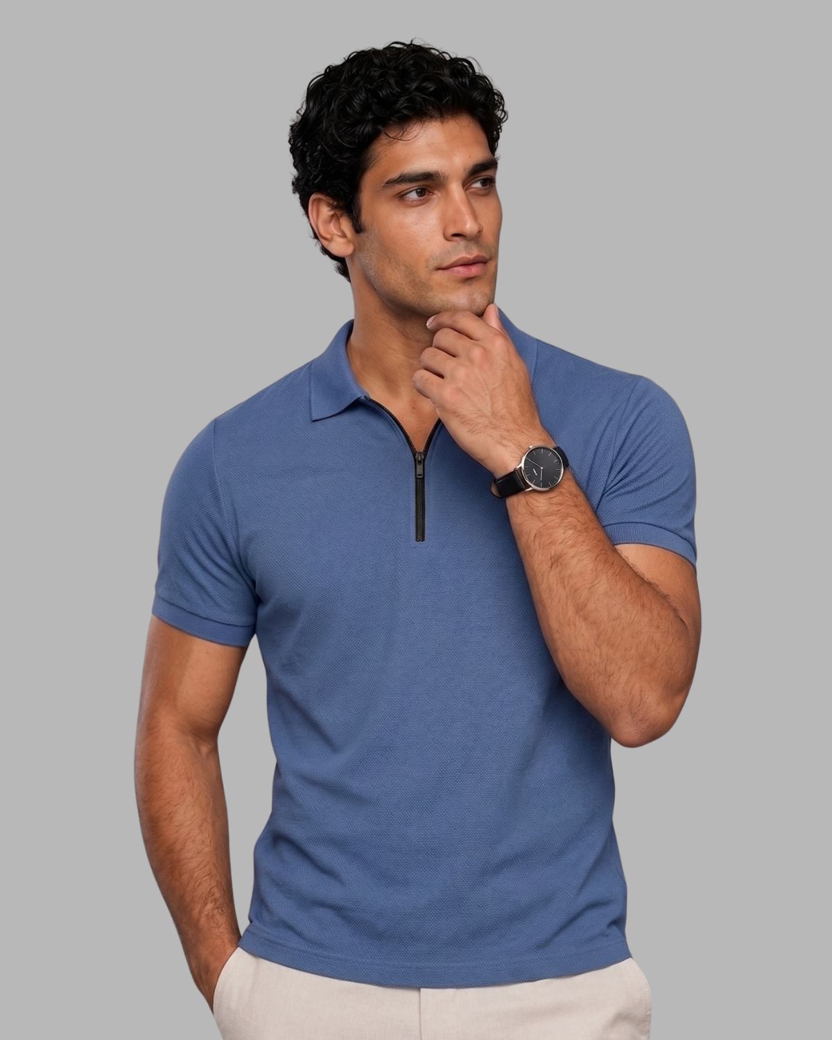 Men's Signature Half Zip Polo T-Shirt