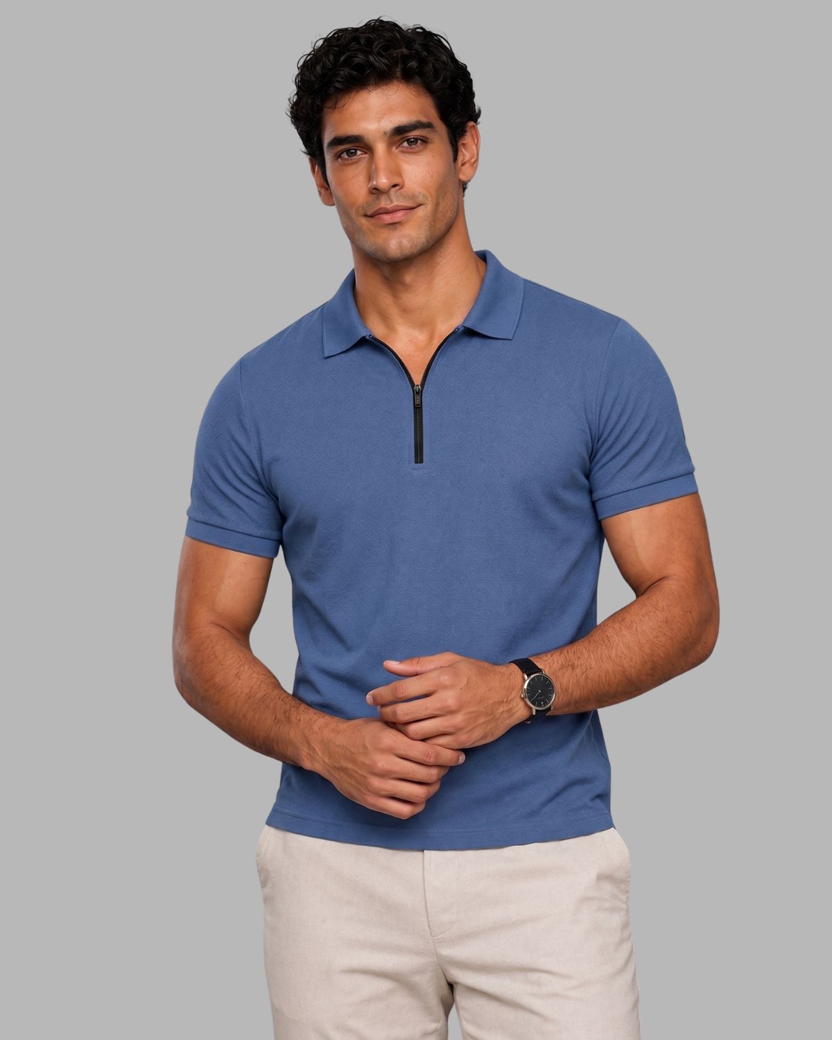Men's Signature Half Zip Polo T-Shirt