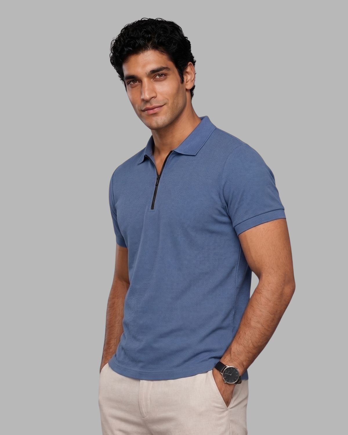Men's Signature Half Zip Polo T-Shirt