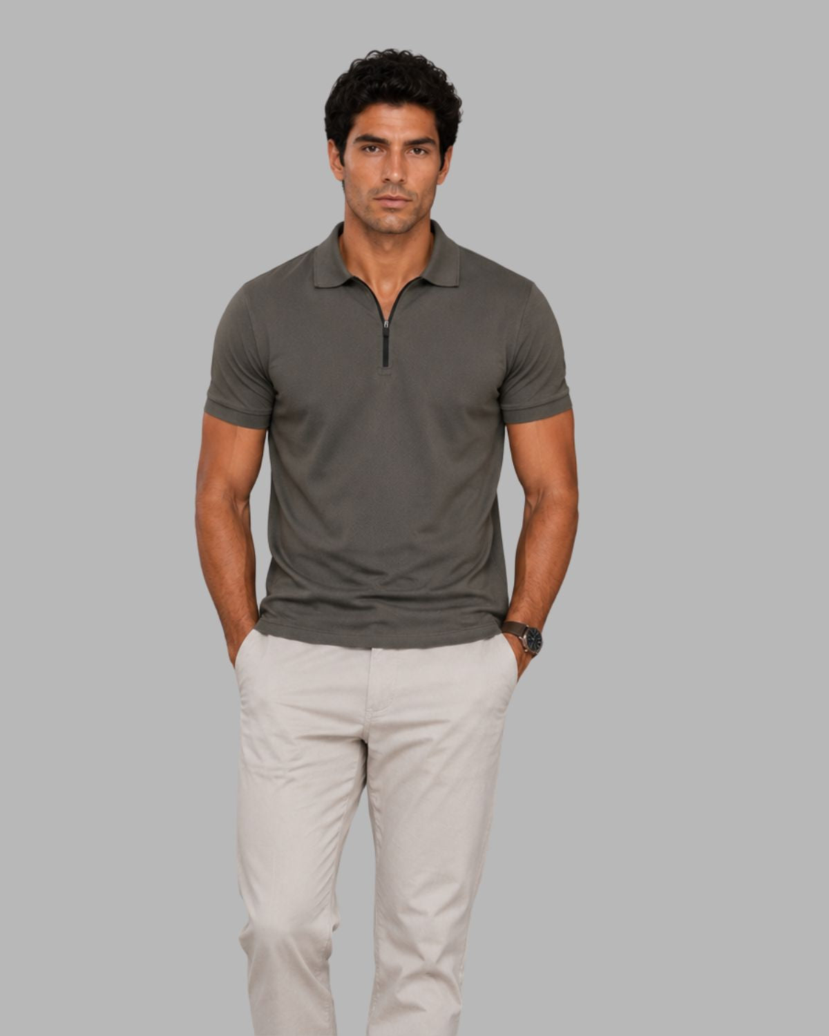 Men's Signature Half Zip Polo T-Shirt