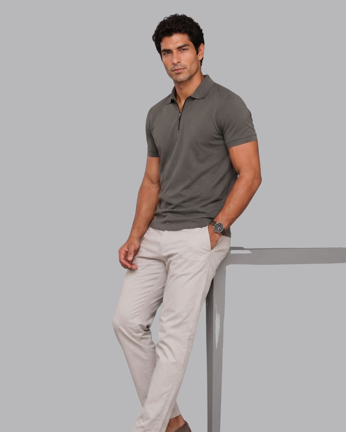 Men's Signature Half Zip Polo T-Shirt