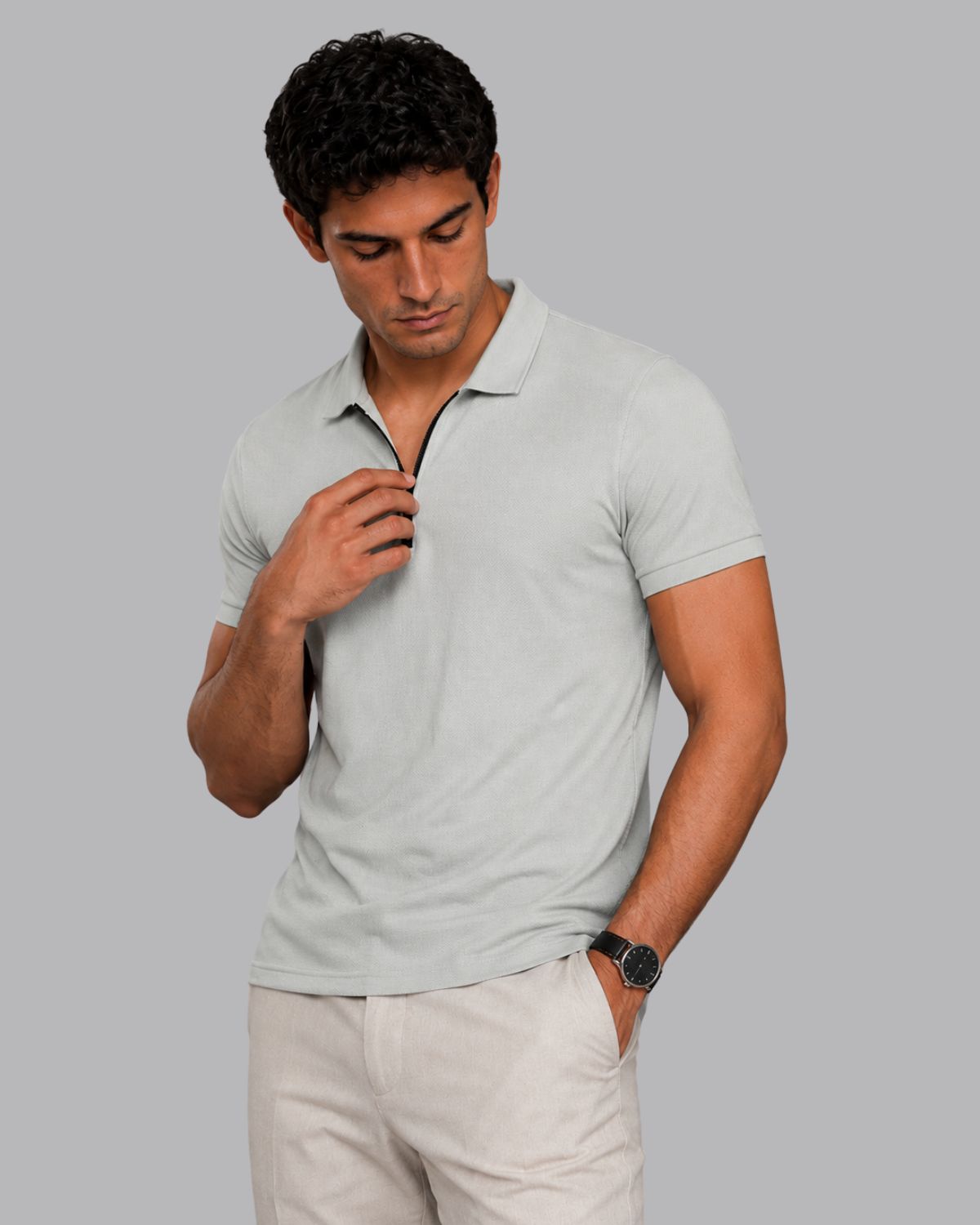 Men's Signature Half Zip Polo T-Shirt